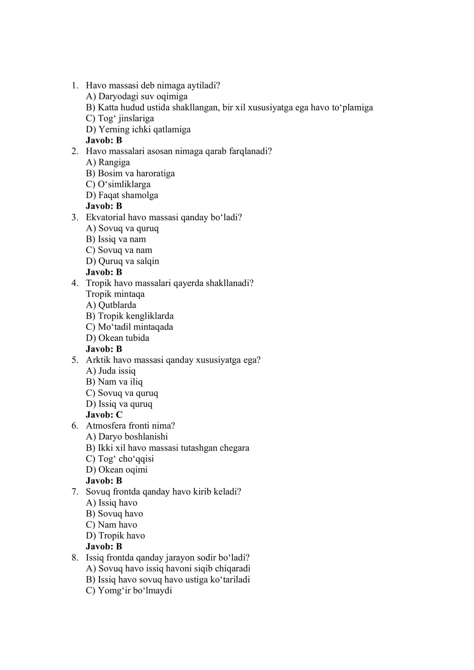 Havo massalari 1