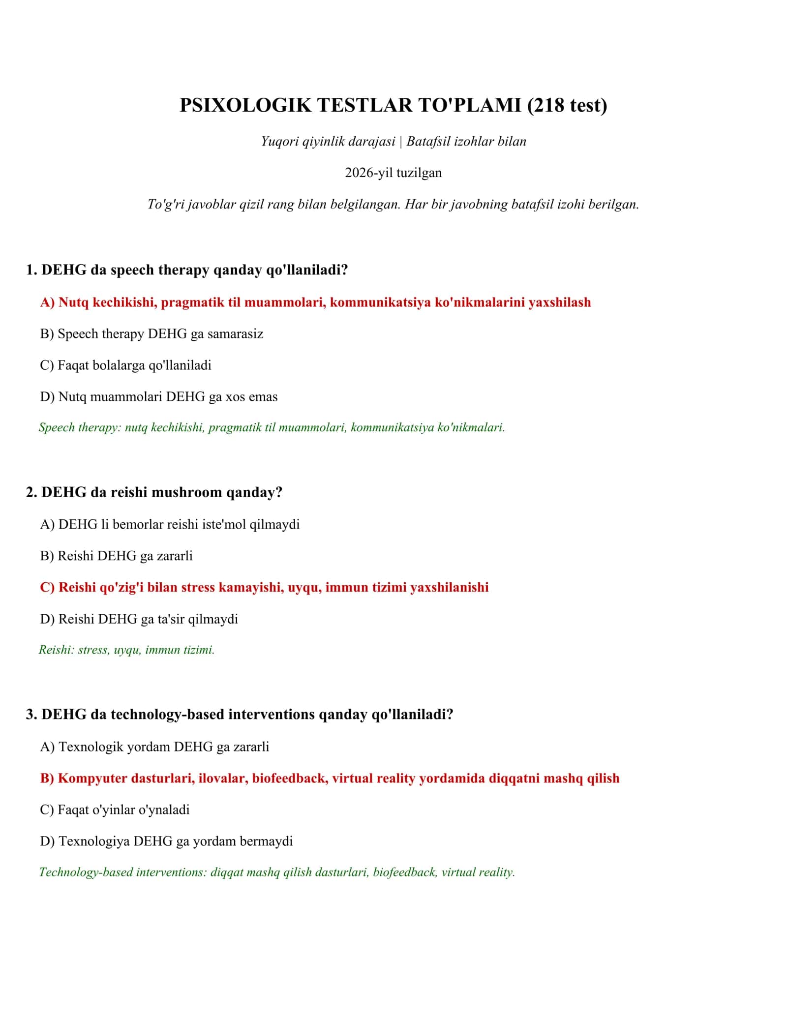 PSIXOLOGIK TESTLAR TO'PLAMI (218 test) 1