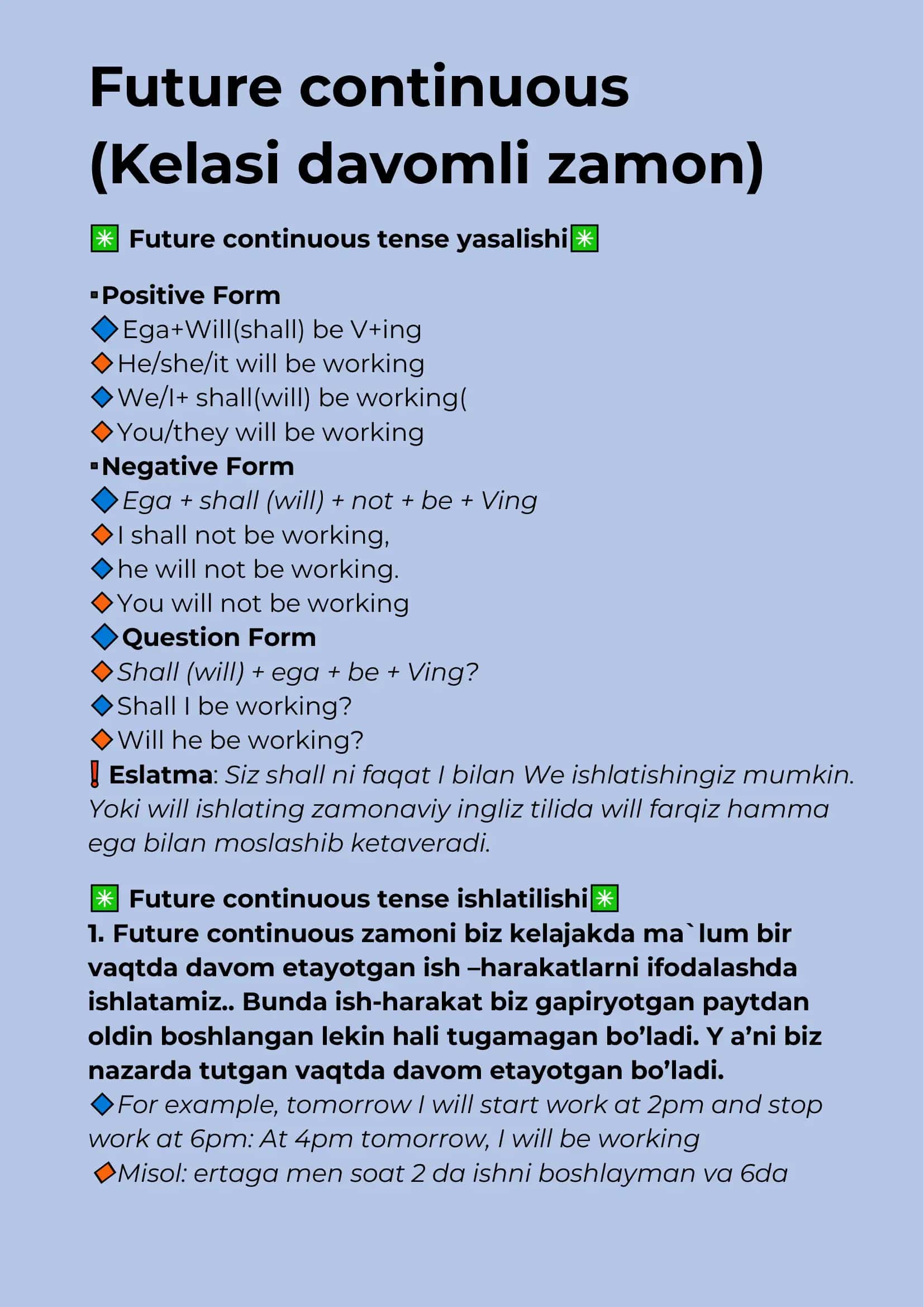 Future continuous 1
