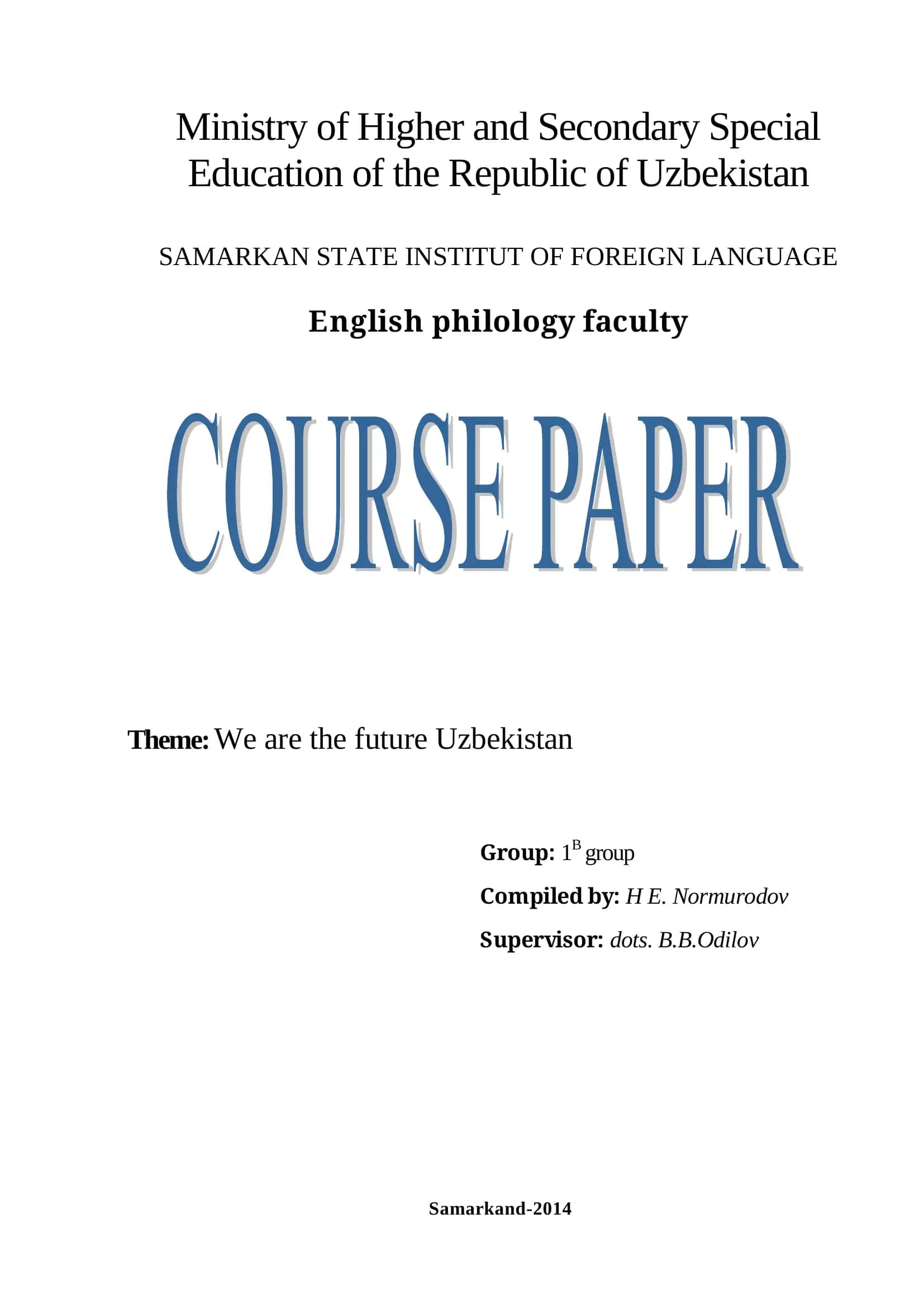 English Philology Faculty 1