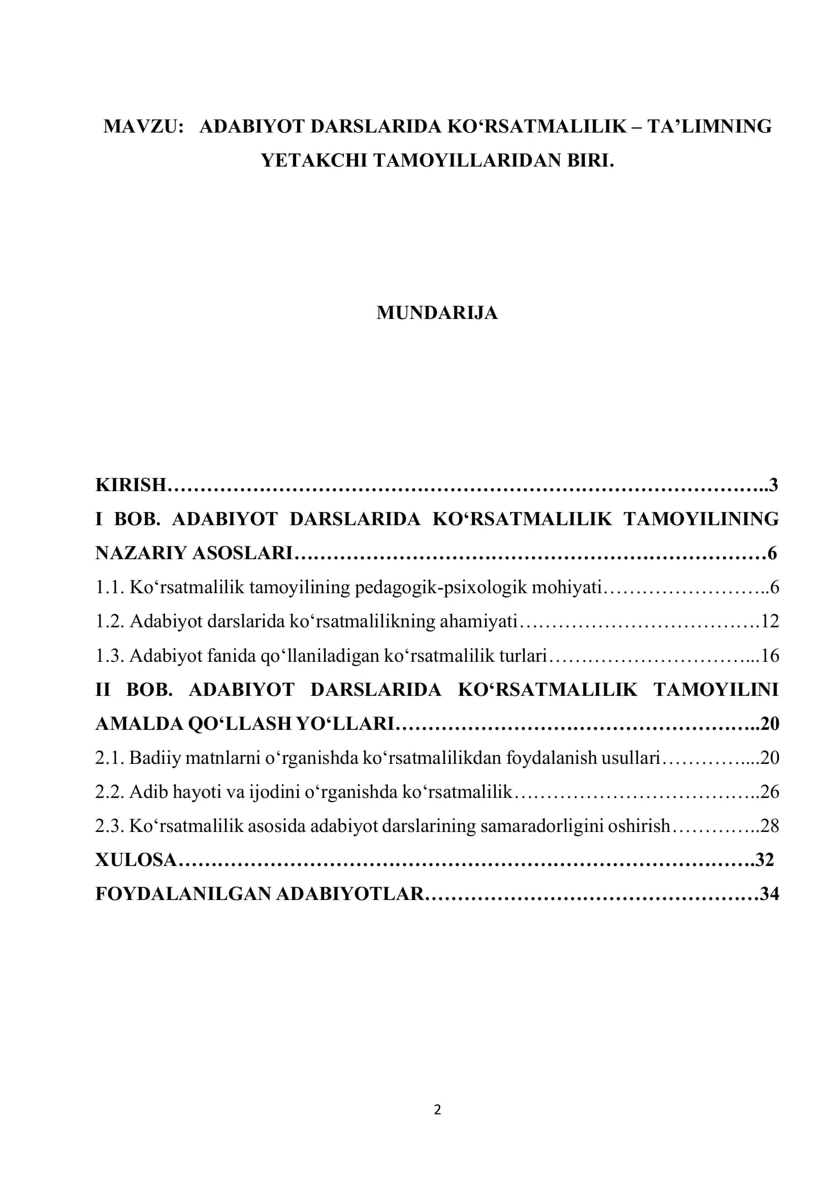 ADABIYOT DARSLARIDA KO‘RSATMALILIK 1