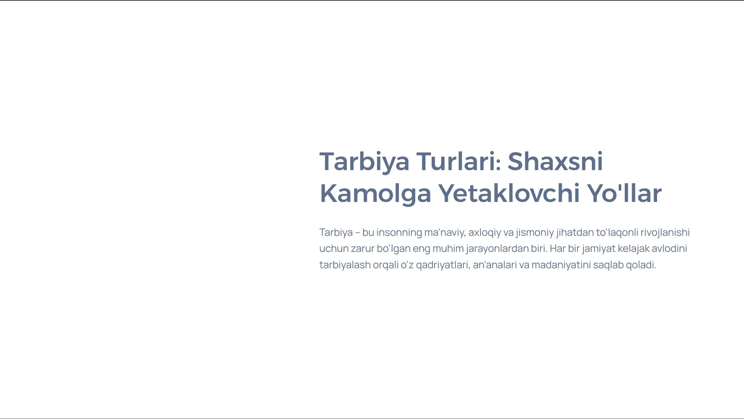 Tarbiya Turlari: Shaxsni 1