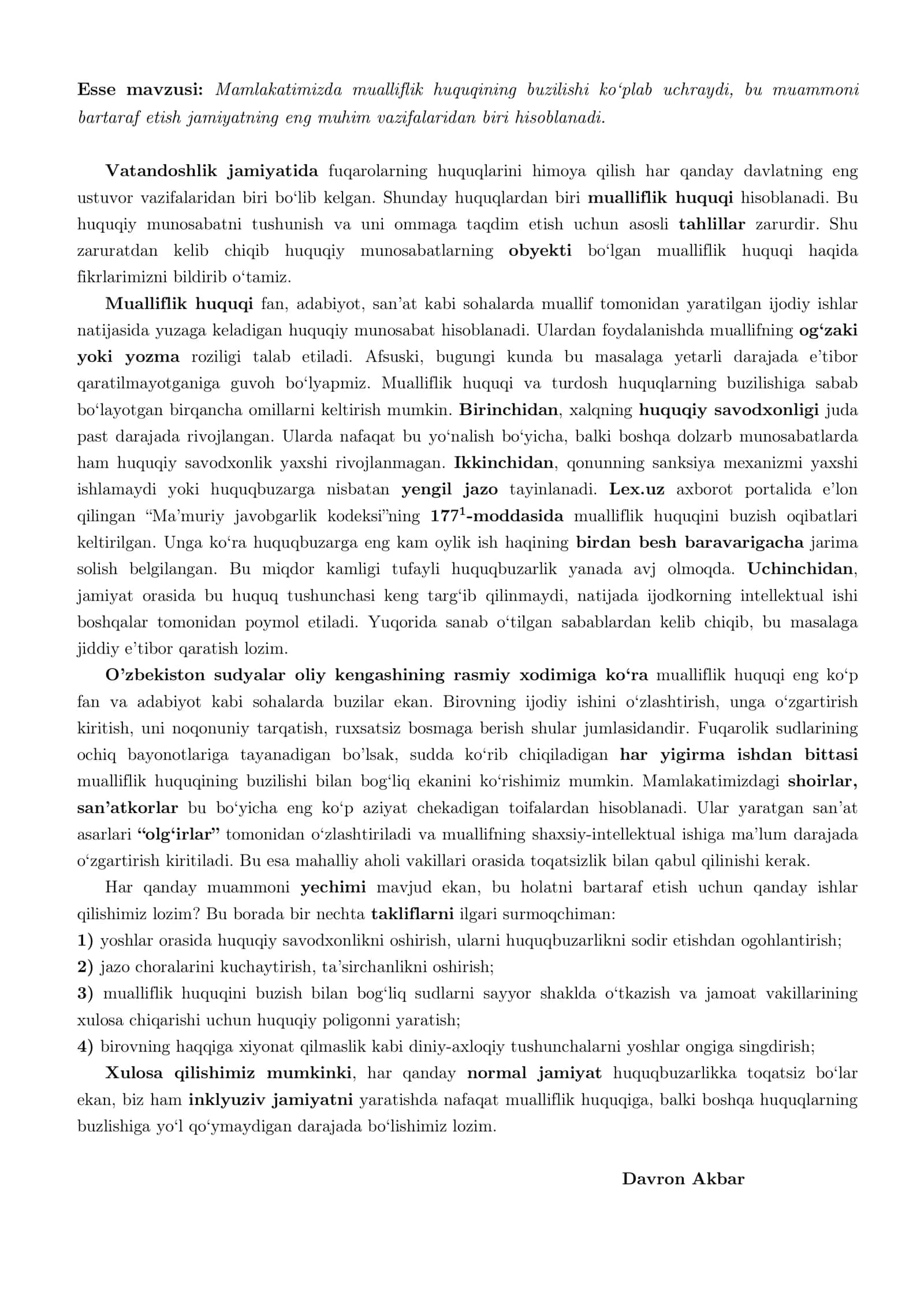 Mualliflik huquqining buzilishi 1