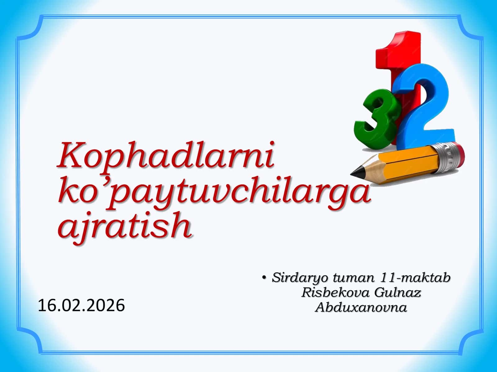 Kophadlarni ko’paytuvchilarga ajratish 1