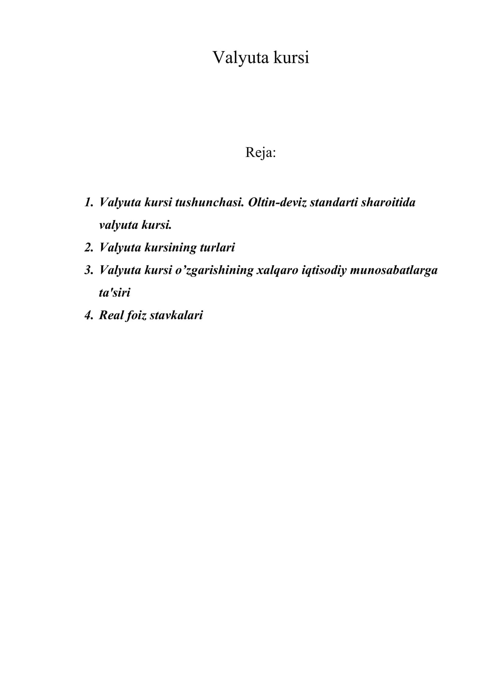 Valyuta kursi 1