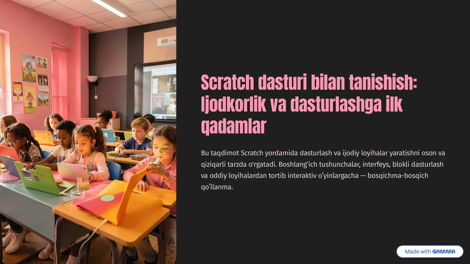 Scratch dasturi bilan tanishish 1