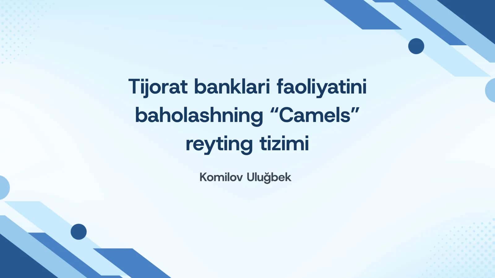 Camels tizimi 1