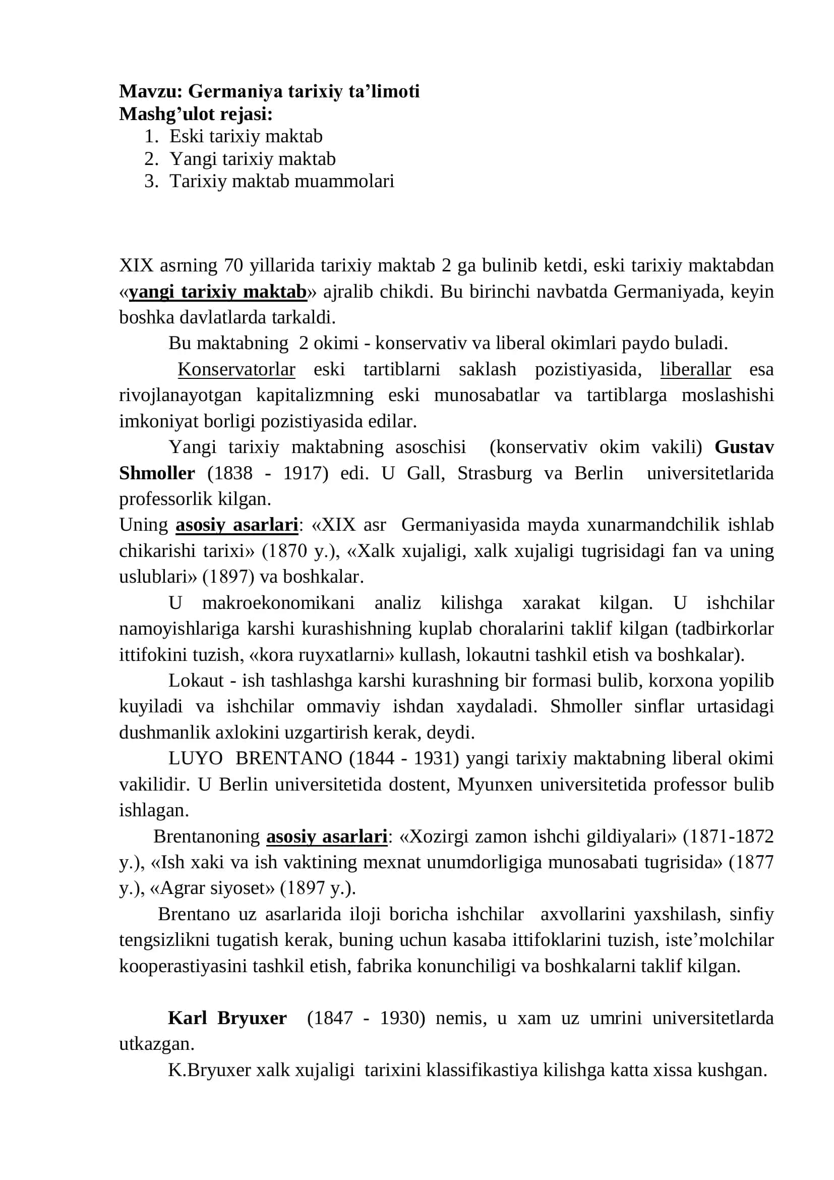 Germaniya tarixiy ta’limoti 1