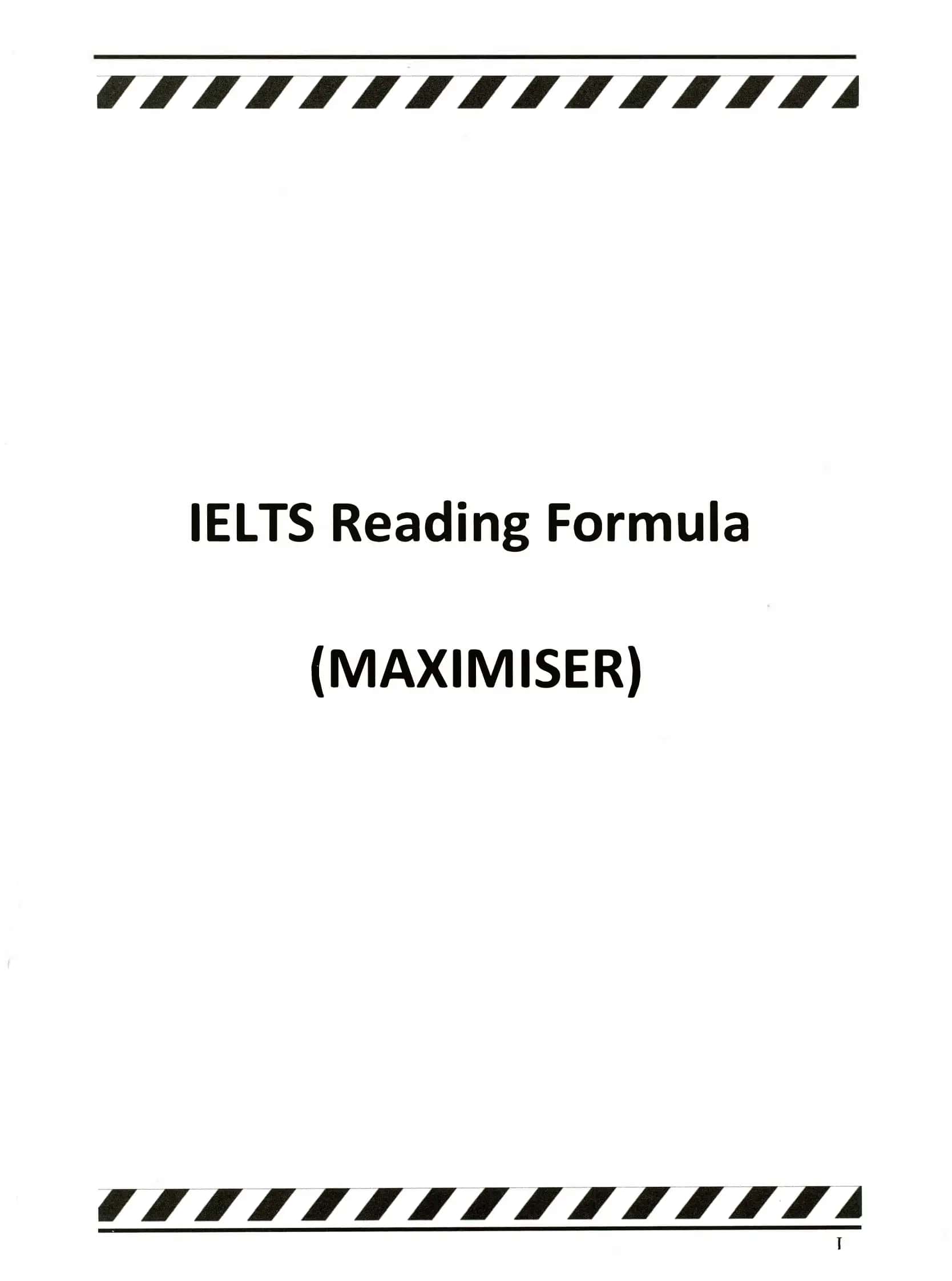 IELTS Reading Formula (MAXIMISER) 1