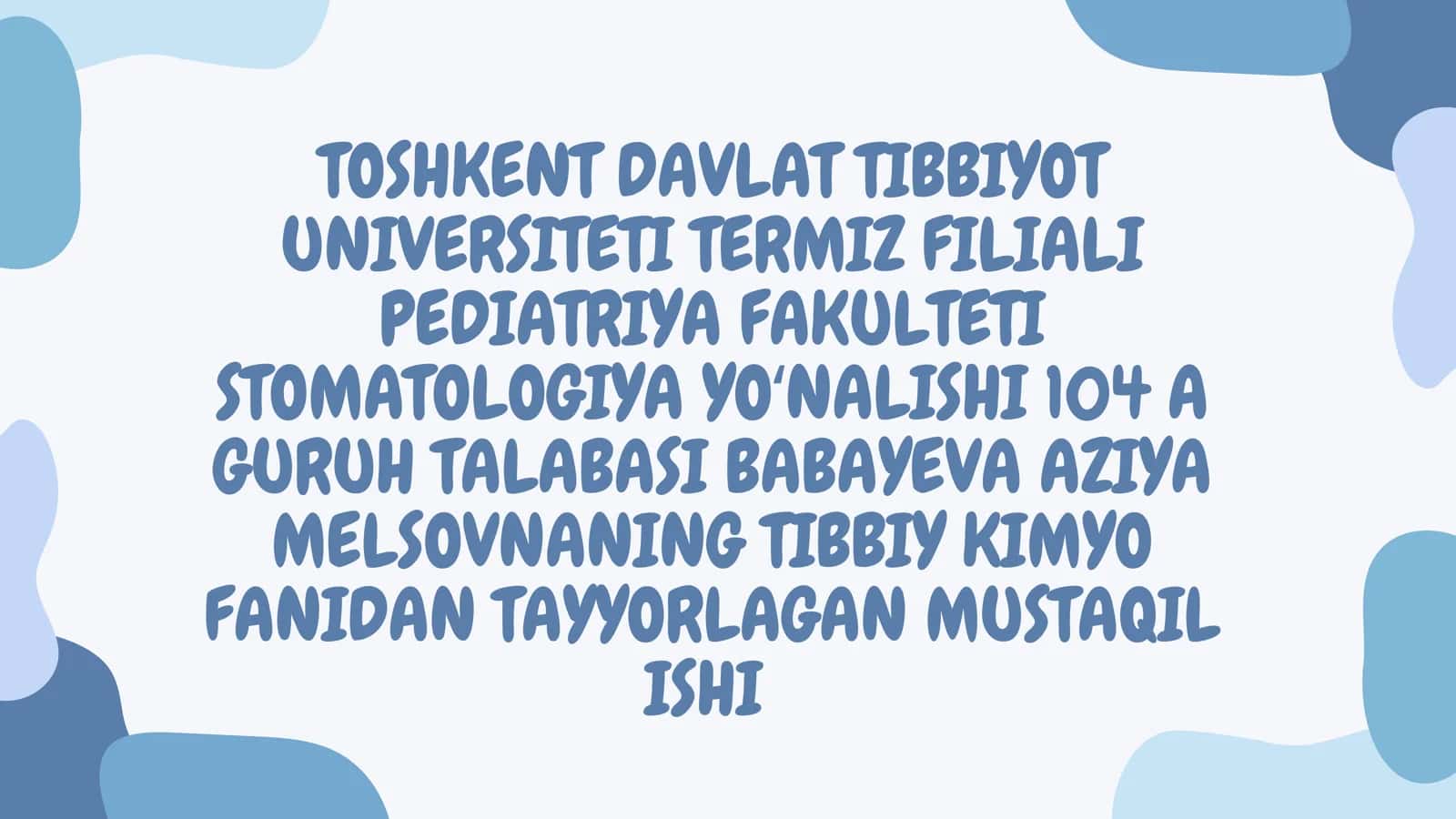 KOLLOID DISPERS SISTEMA, TIBBIYOTDAGI AHAMIYATI. MISELLA TUZILISHI 1