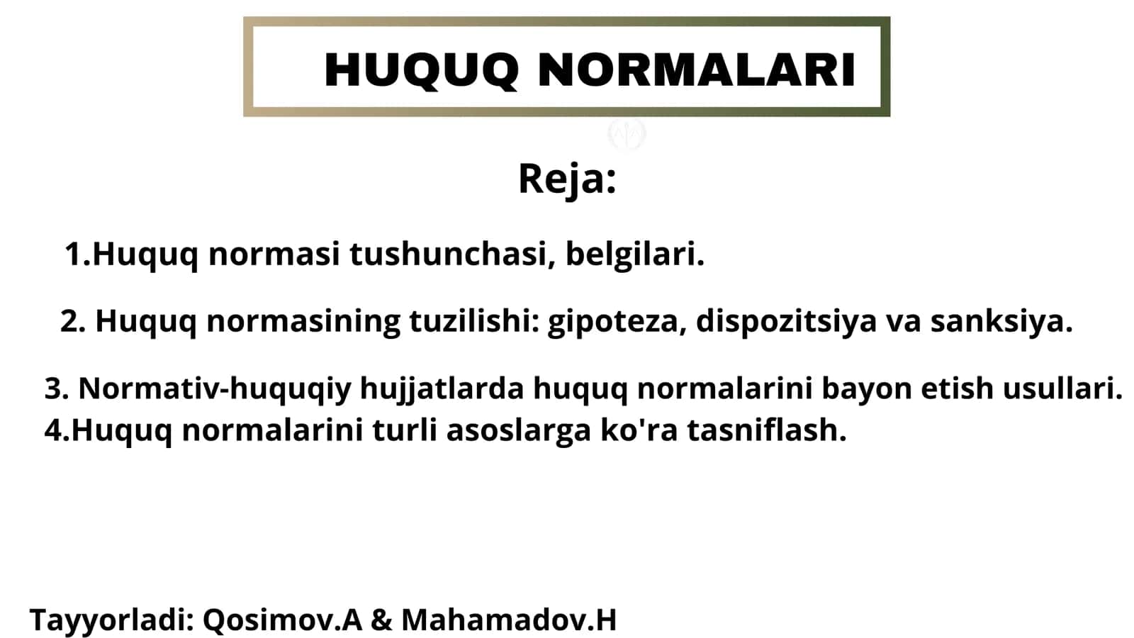 Huquq Normalari 1