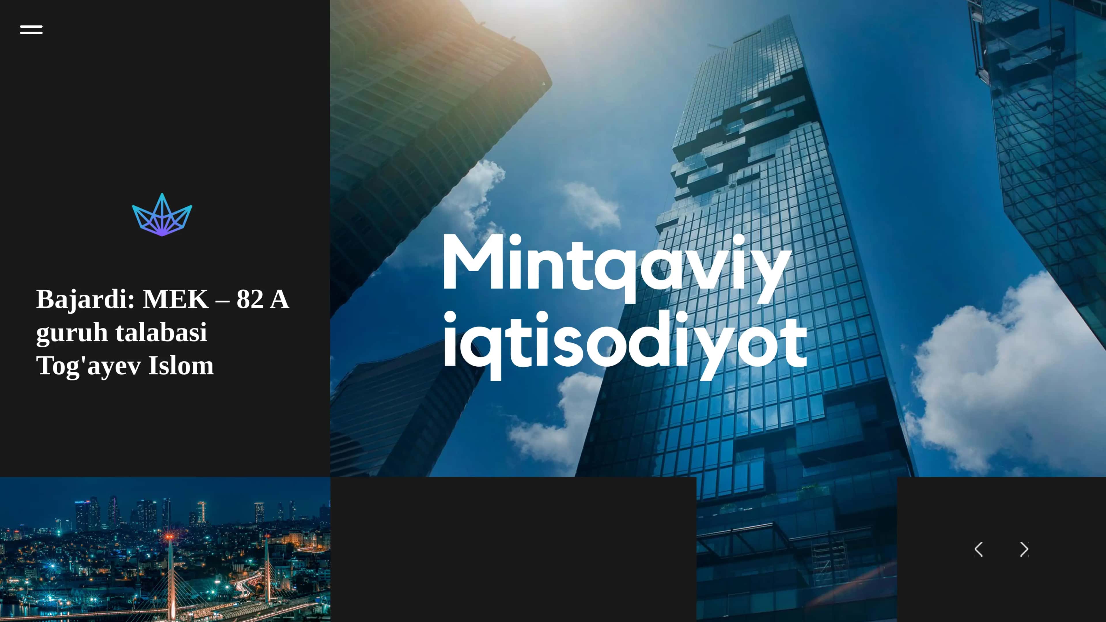 MINTAQA IQTISODIYOTINI TARTIBGA SOLISHNING 1