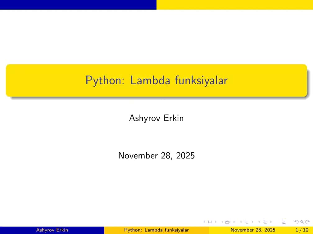 Python: Lambda funksiyalar 1