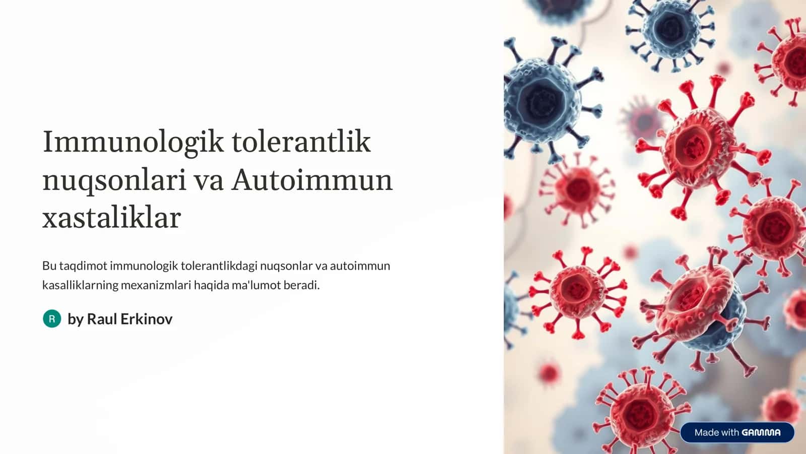 Immunologik tolerantlik nuqsonlari va Autoimmun xastaliklar 1