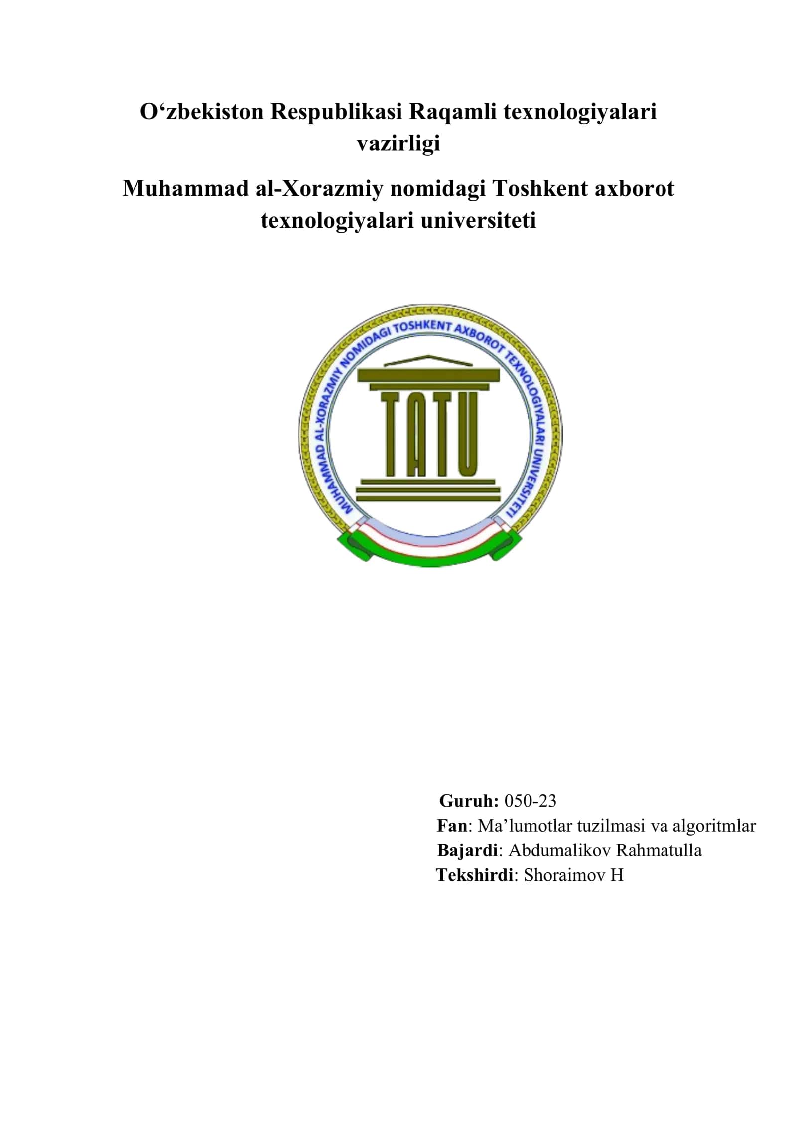 B massivning elementlarini to’g’ridan-to’g’ri qo’shish usuli bilan saralash algoritmi va massivning eng kichik elementini ekranga chiqarish dasturi 1
