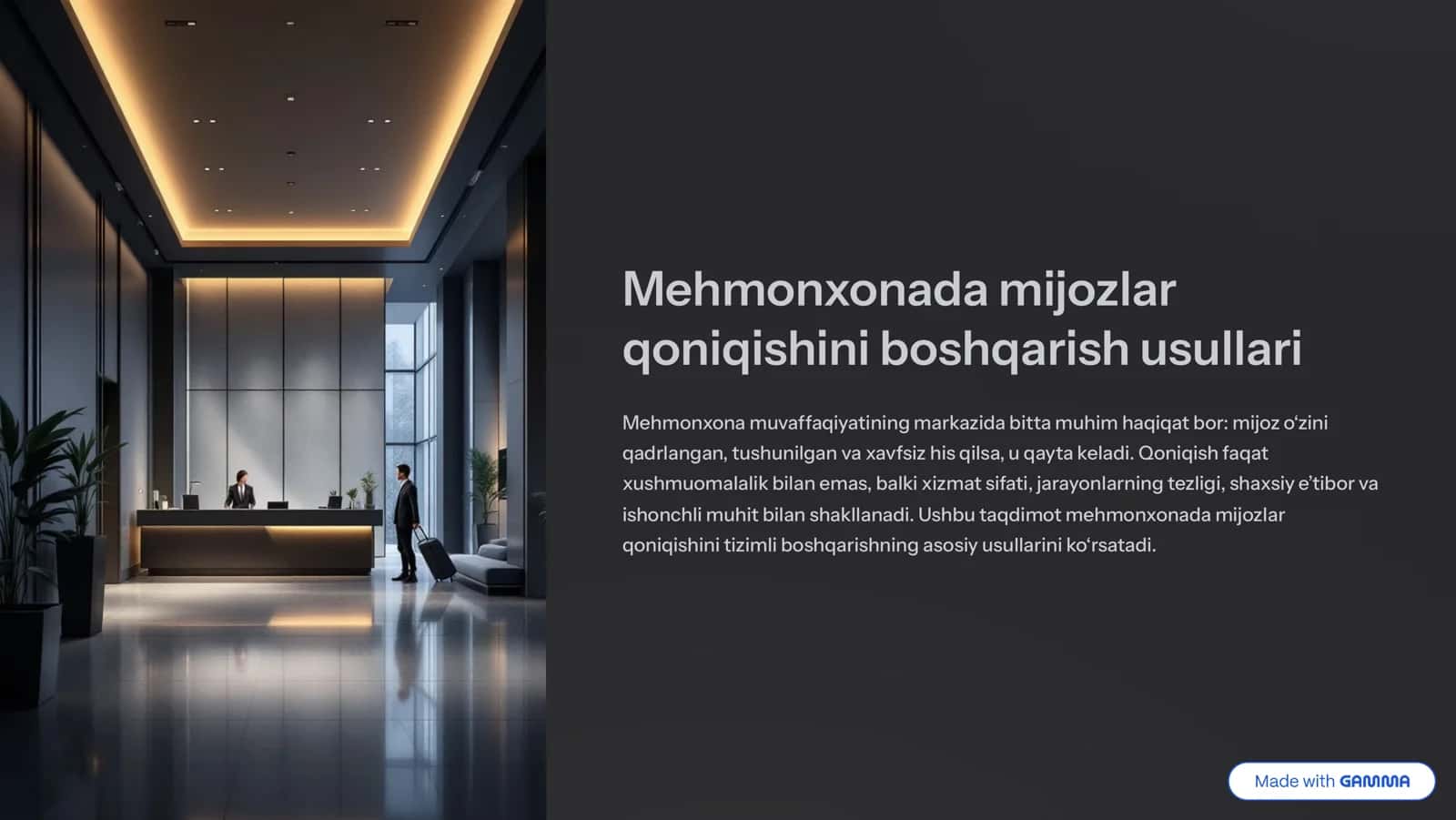 Mehmonxonada mijozlar qoniqishini boshqarish usullari 1