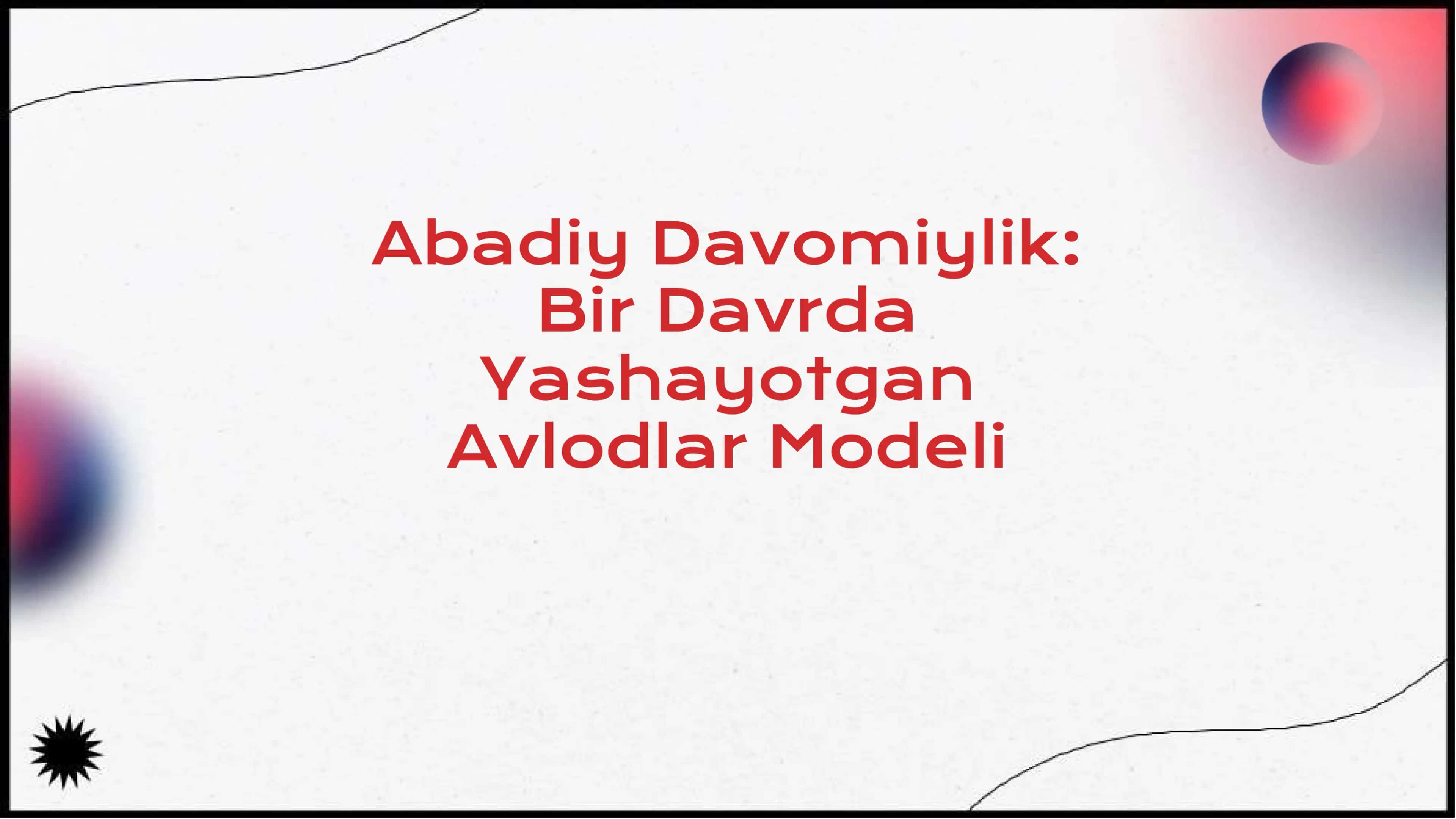 Abadiy Davomiylik 1