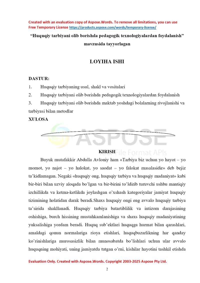 Huquqiy tarbiyani olib borishda pedagogik texnologiyalardan foydalanish 1