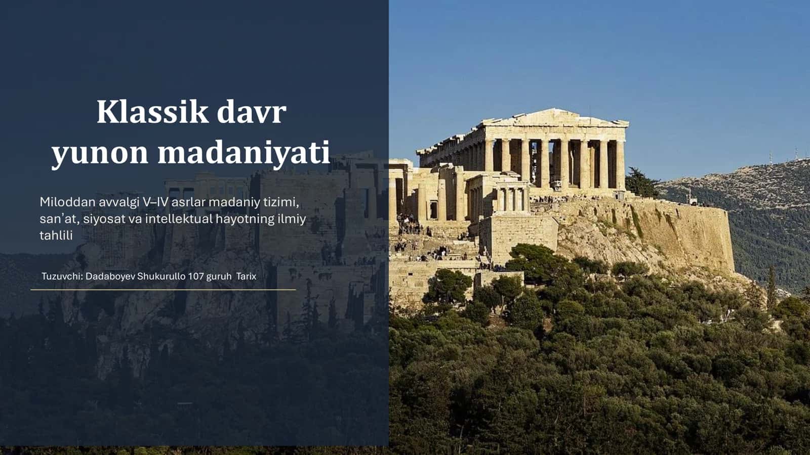 Klassik davr yunon madaniyati 1