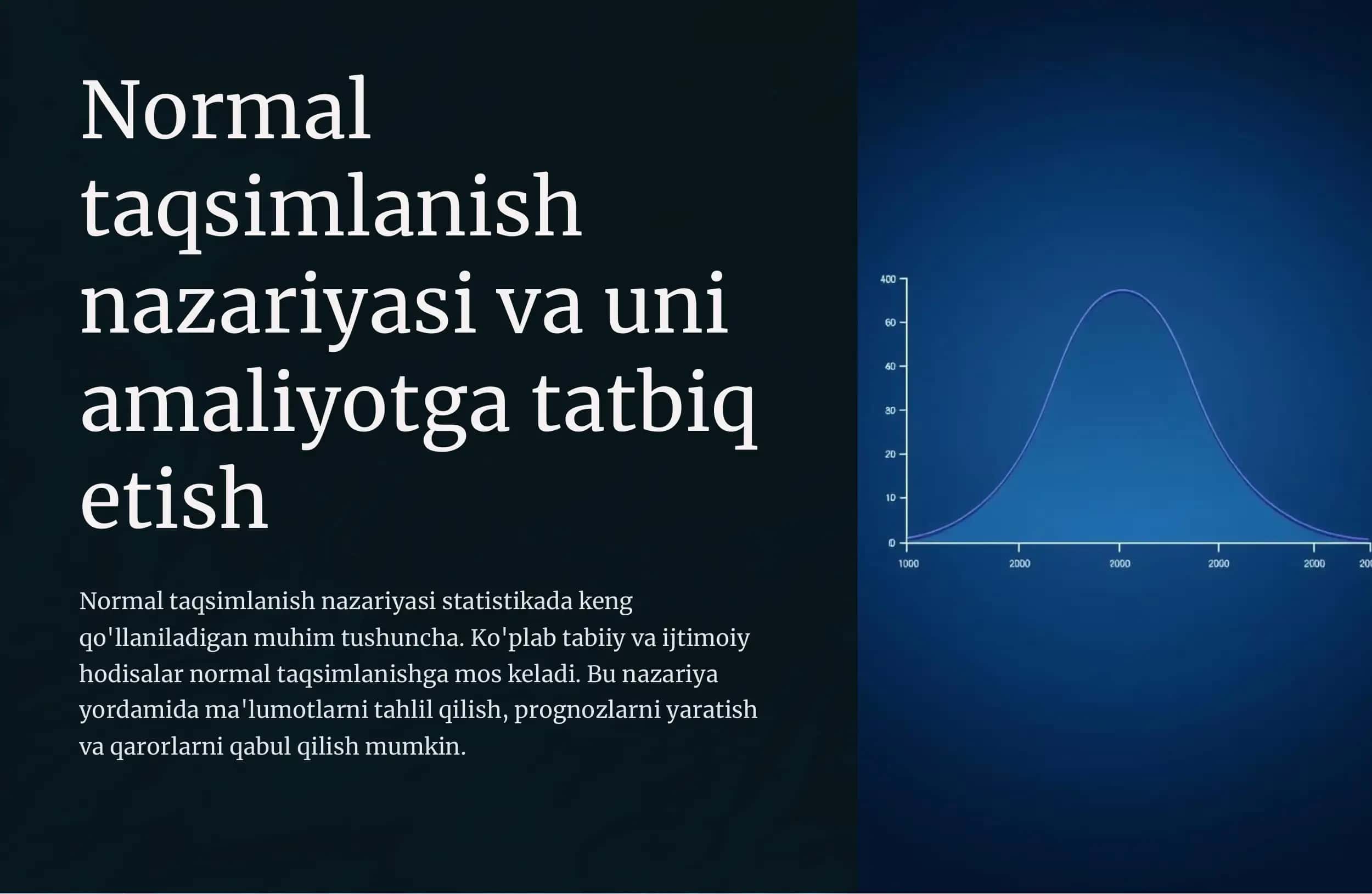 Normal taqsimlanish nazariyasi va uni amaliyotga tatbiq etish 1