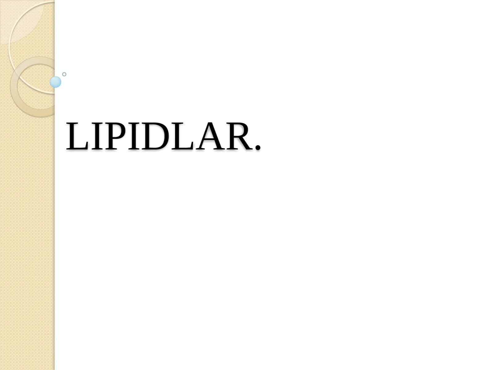 Lipidlar 1