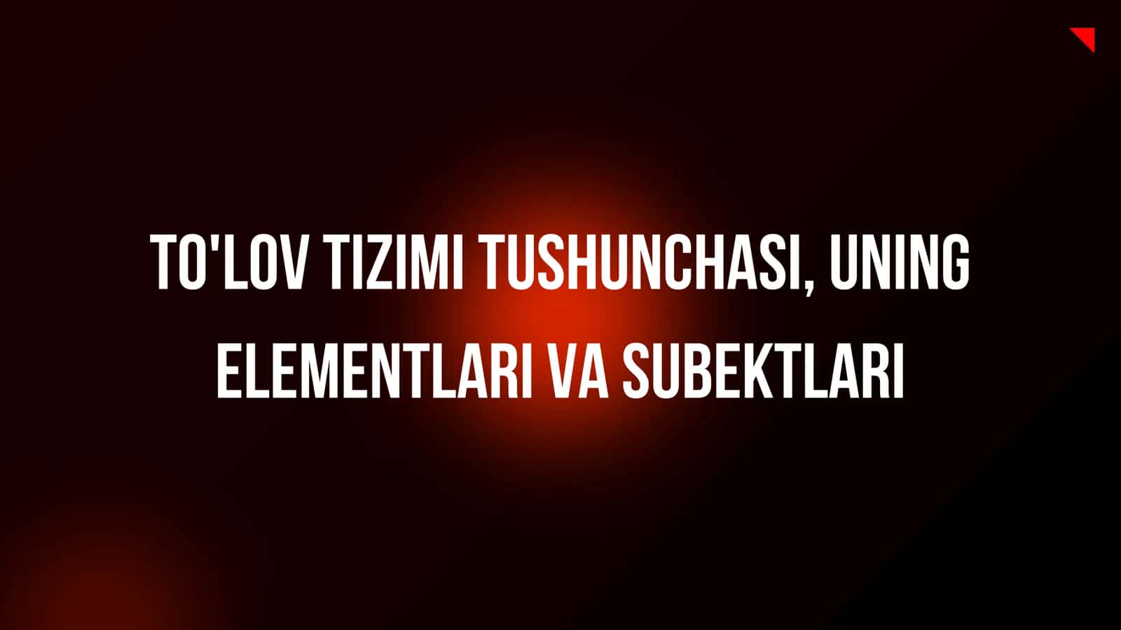 TO'LOV TIZIMI TUSHUNCHASI 1