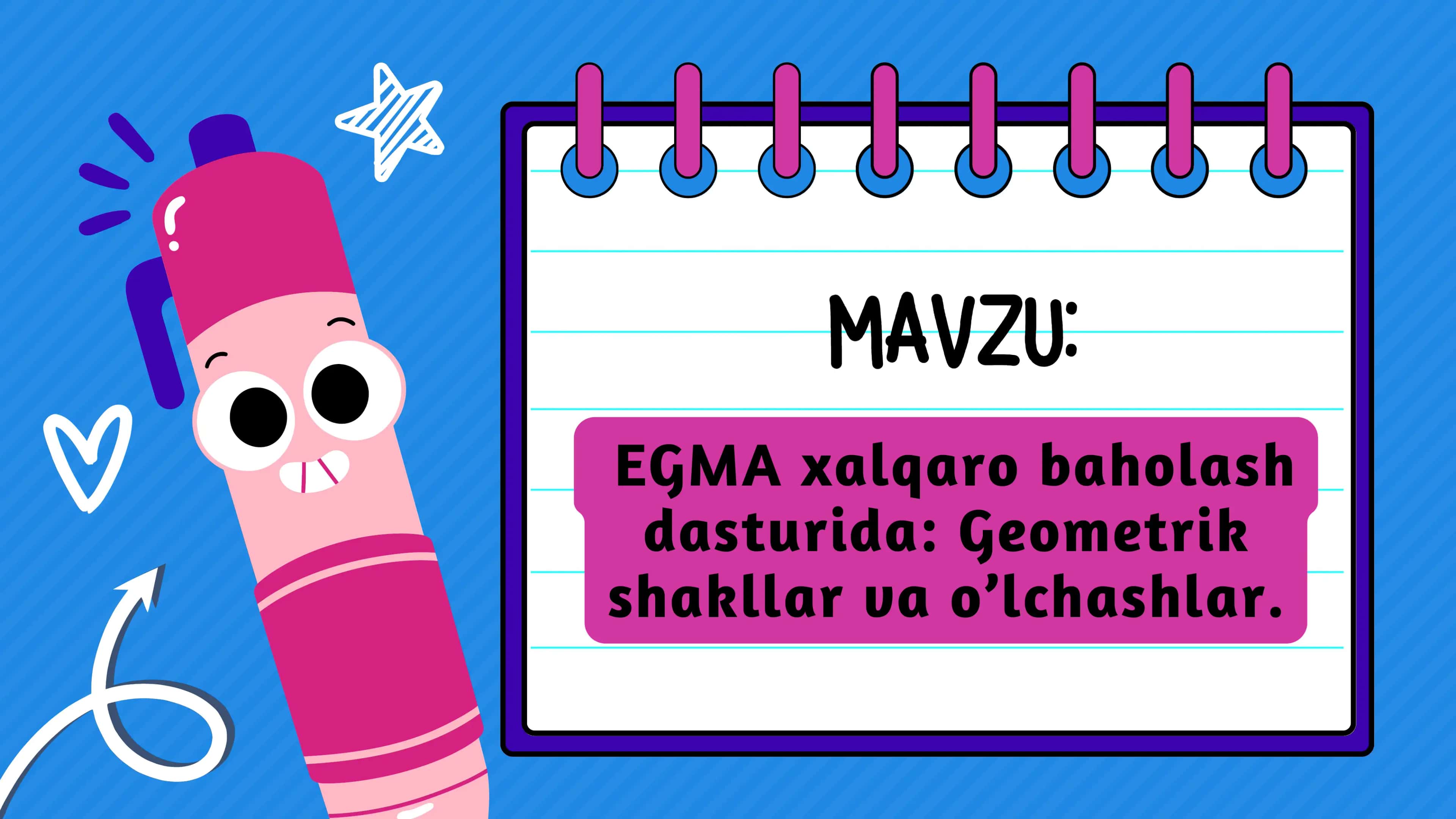 "Boshlang'ich sinflar uchun EGMA mavzusida 10 varoqli tayyor slayd" 1