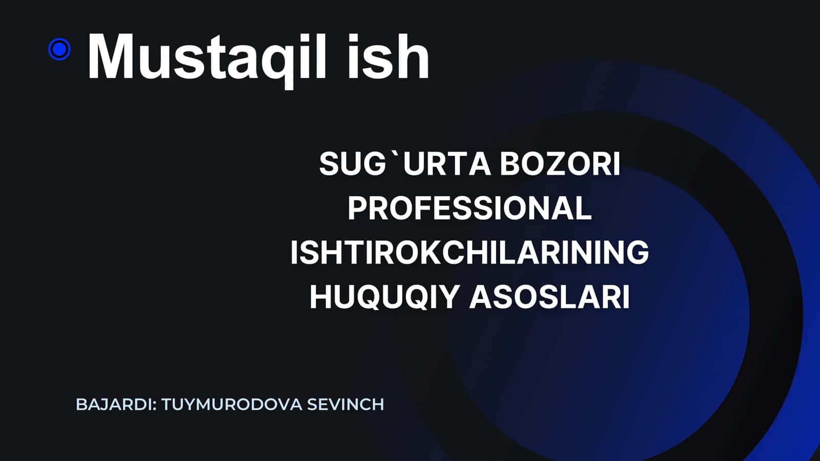 Suğurta bozori professional ishtirokchilarining huquqiy asoslari 1