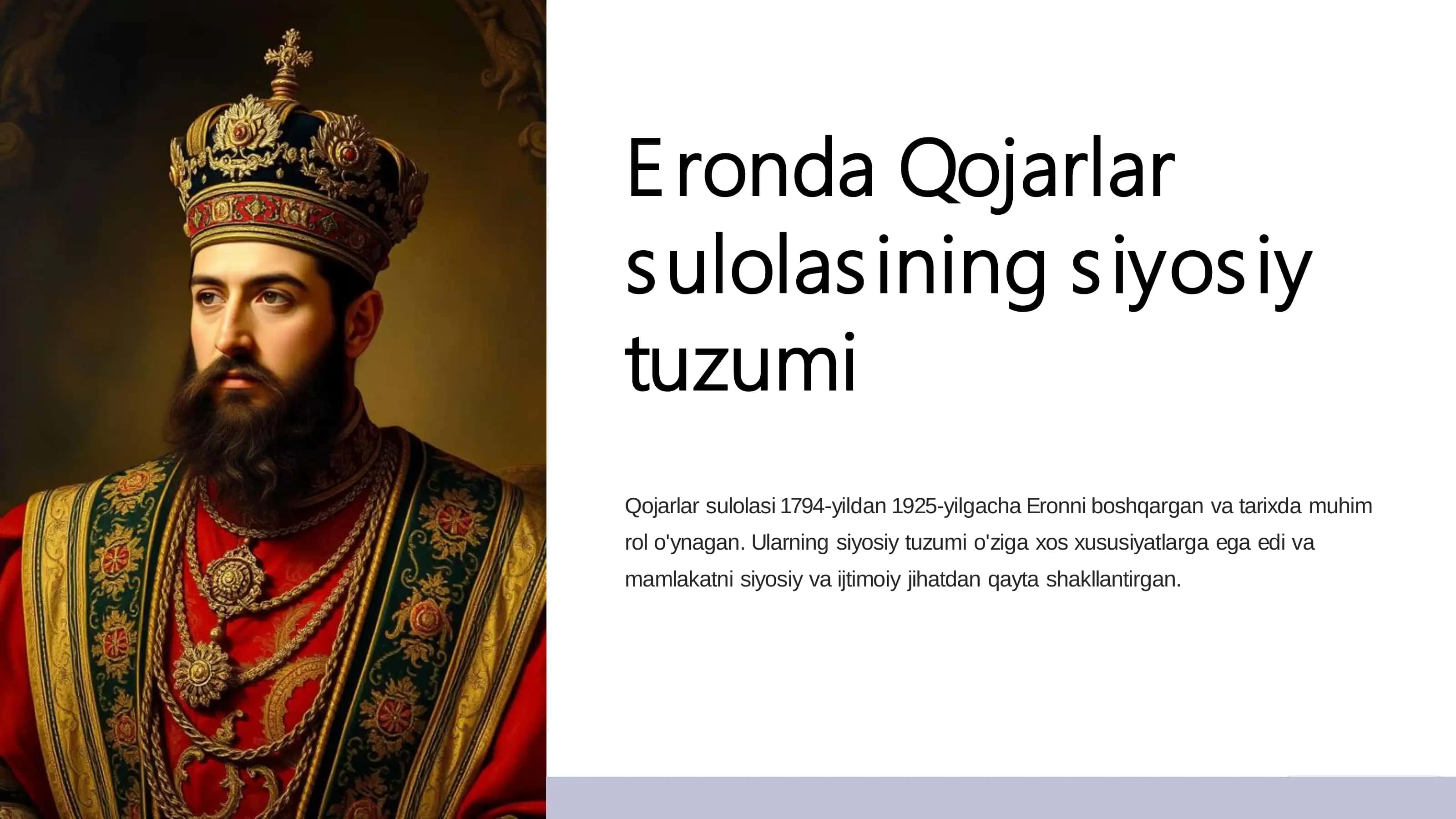 Eronda Qojarlar sulolasining siyosiy tuzumi 1