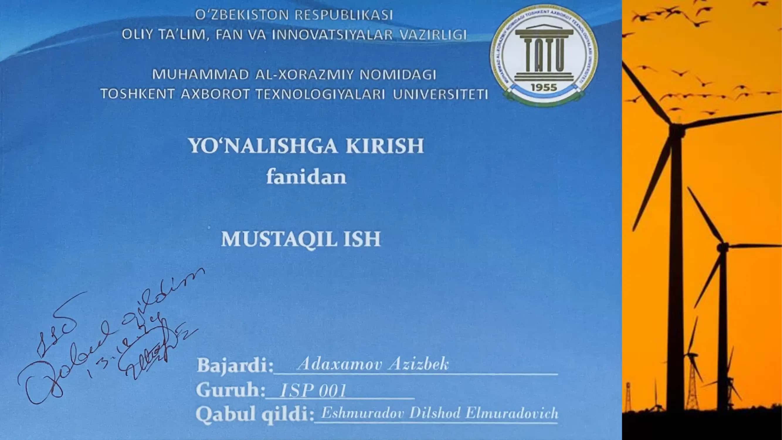 Mustaqil ish SH E S shamol elektr stansiyalar 1
