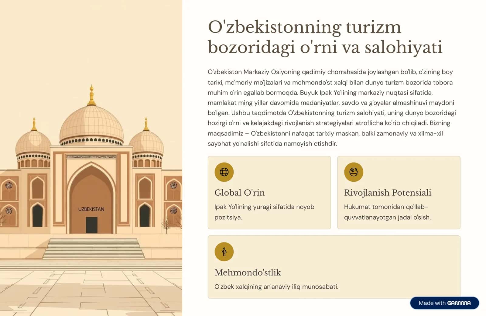 O'zbekistonning Turizm Bozori 1