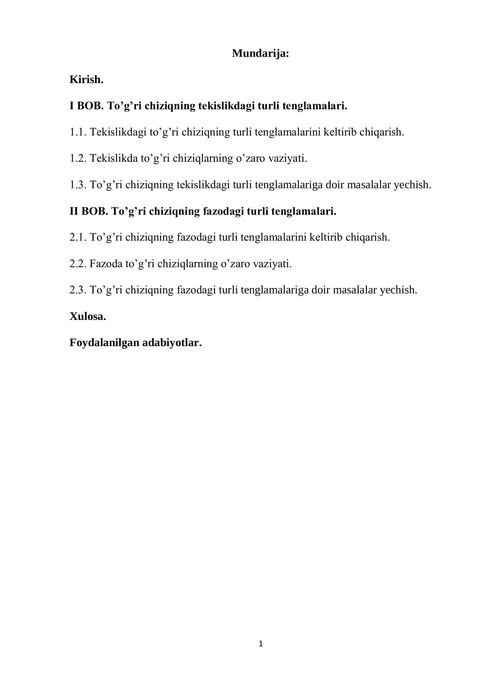 Kurs ishining dolzarbligi 1