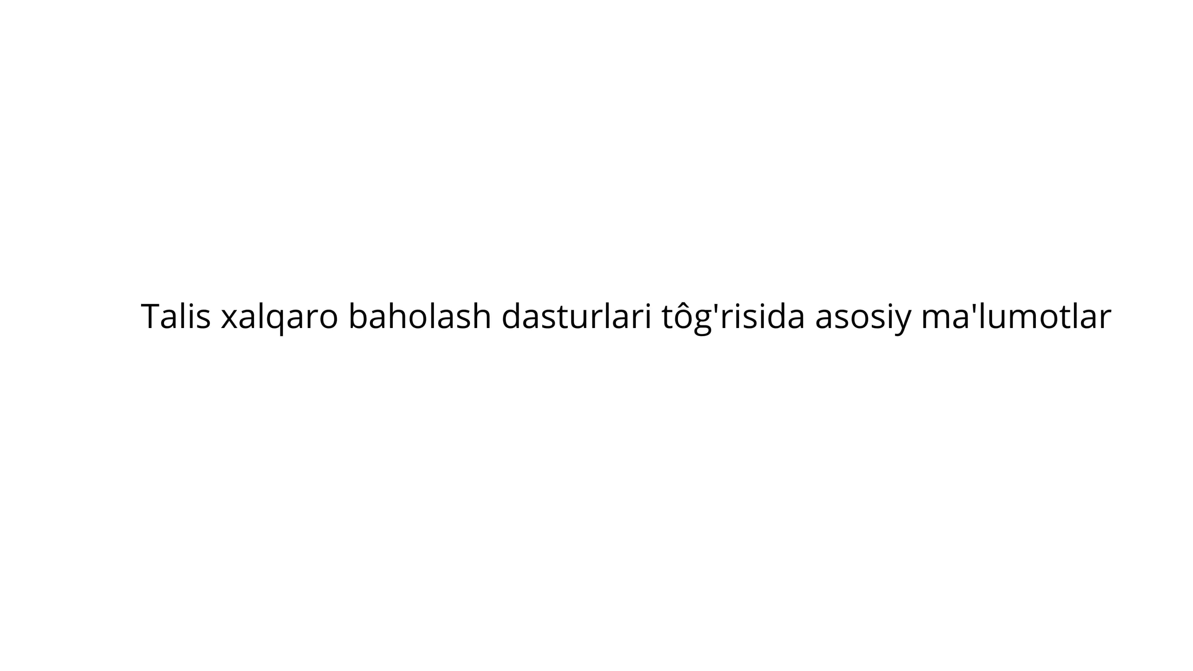 TALIS International Survey 1