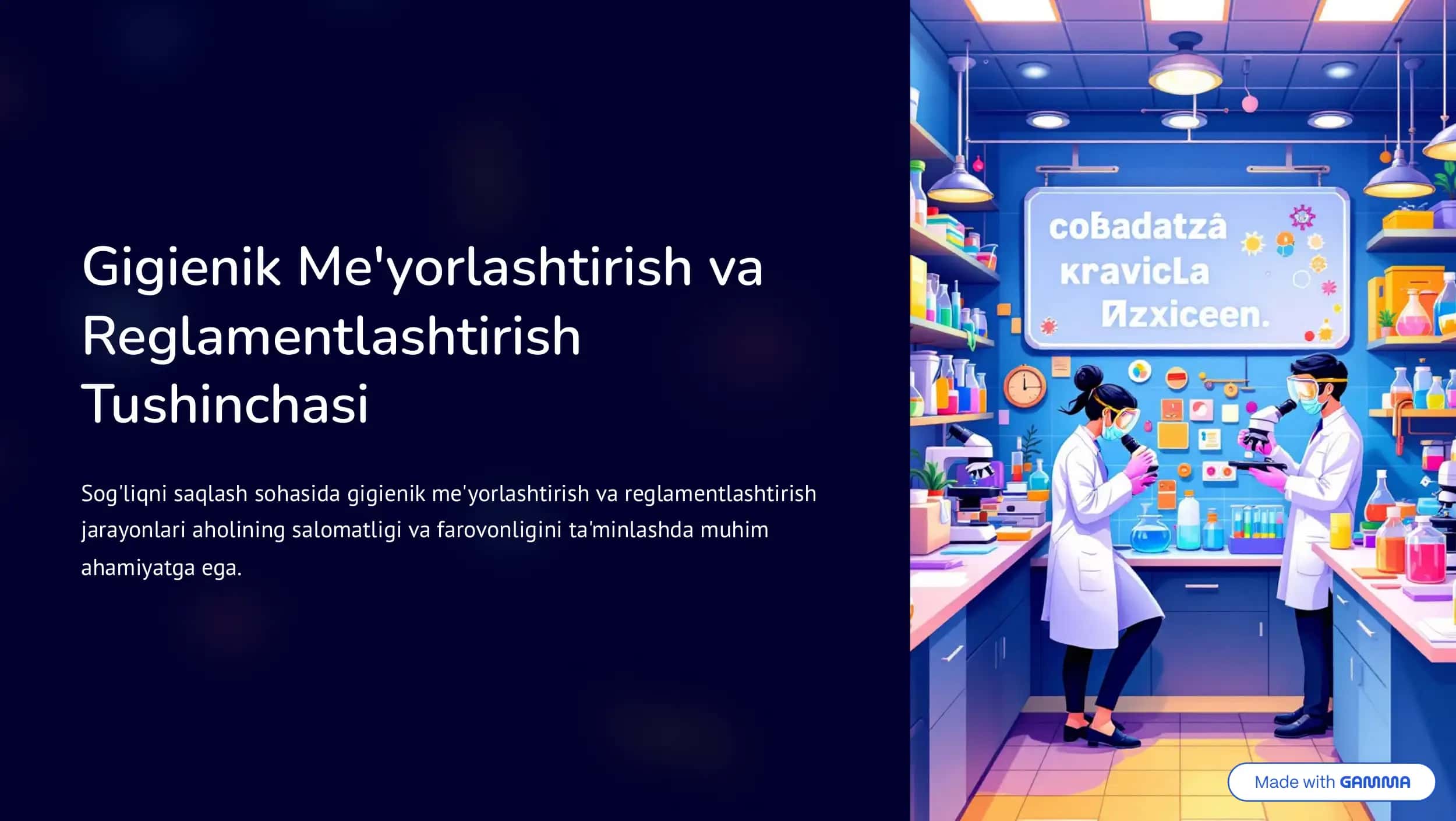 Gigienik Me'yorlashtirish va Reglamentlashtirish 1