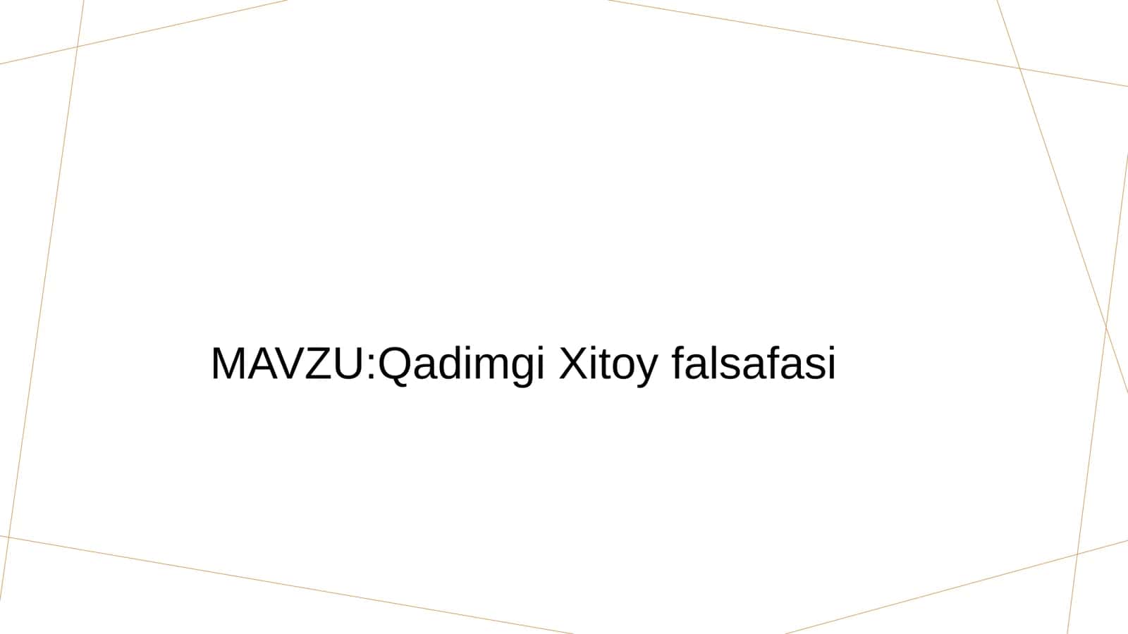 Qadimgi Xitoy falsafasi 1