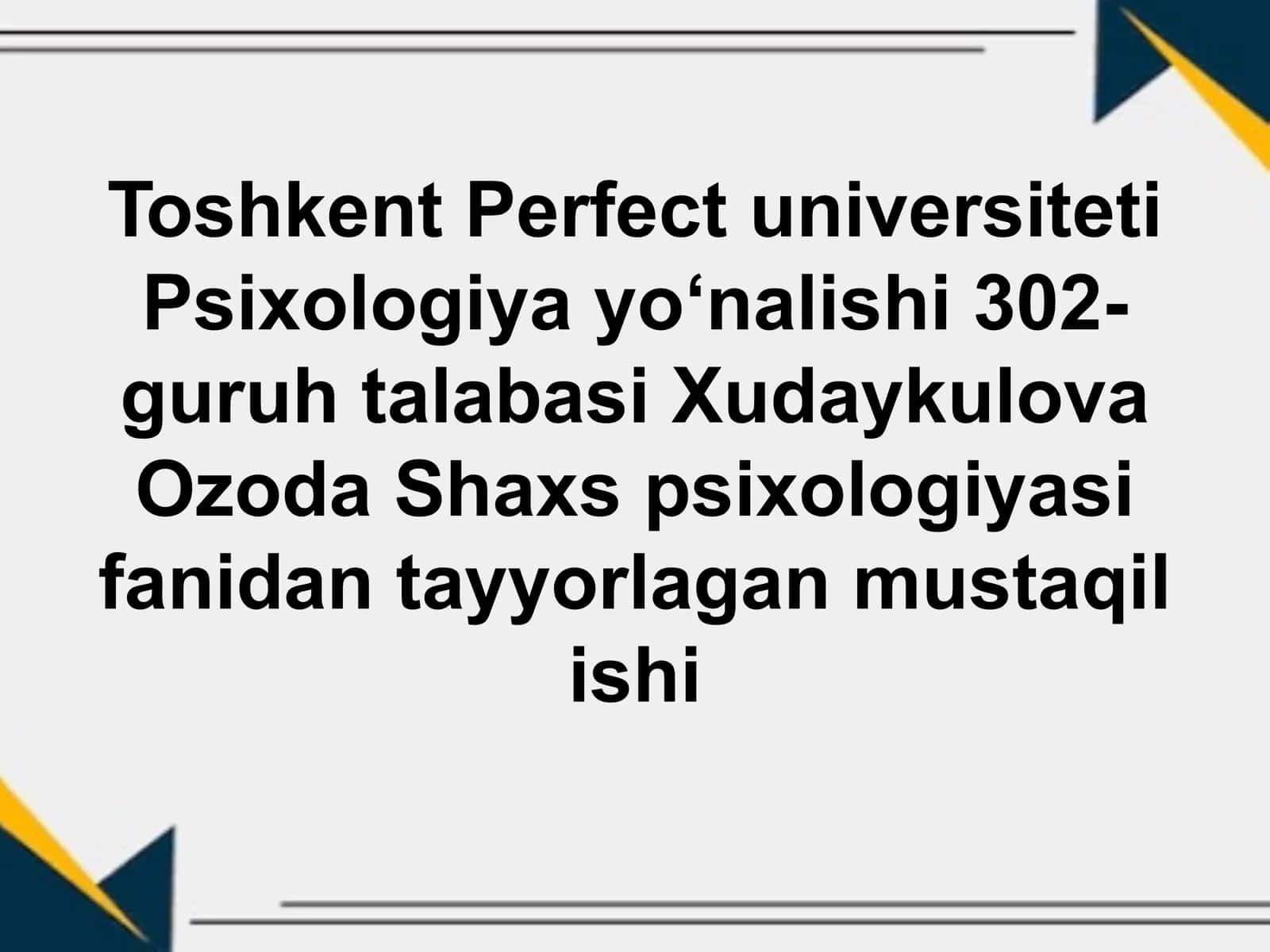 Stress va Shaxs psixologiyasi 1