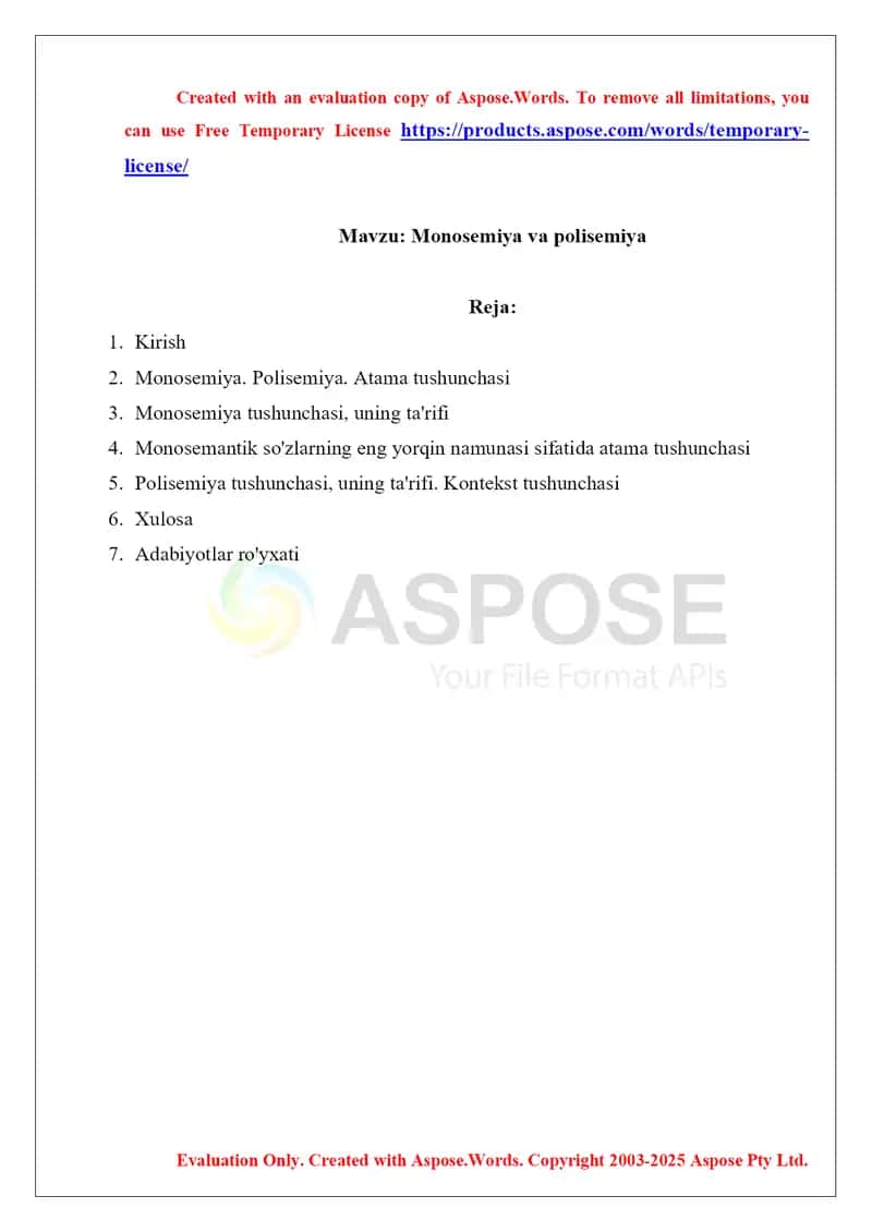 Monosemiya va polisemiya 1