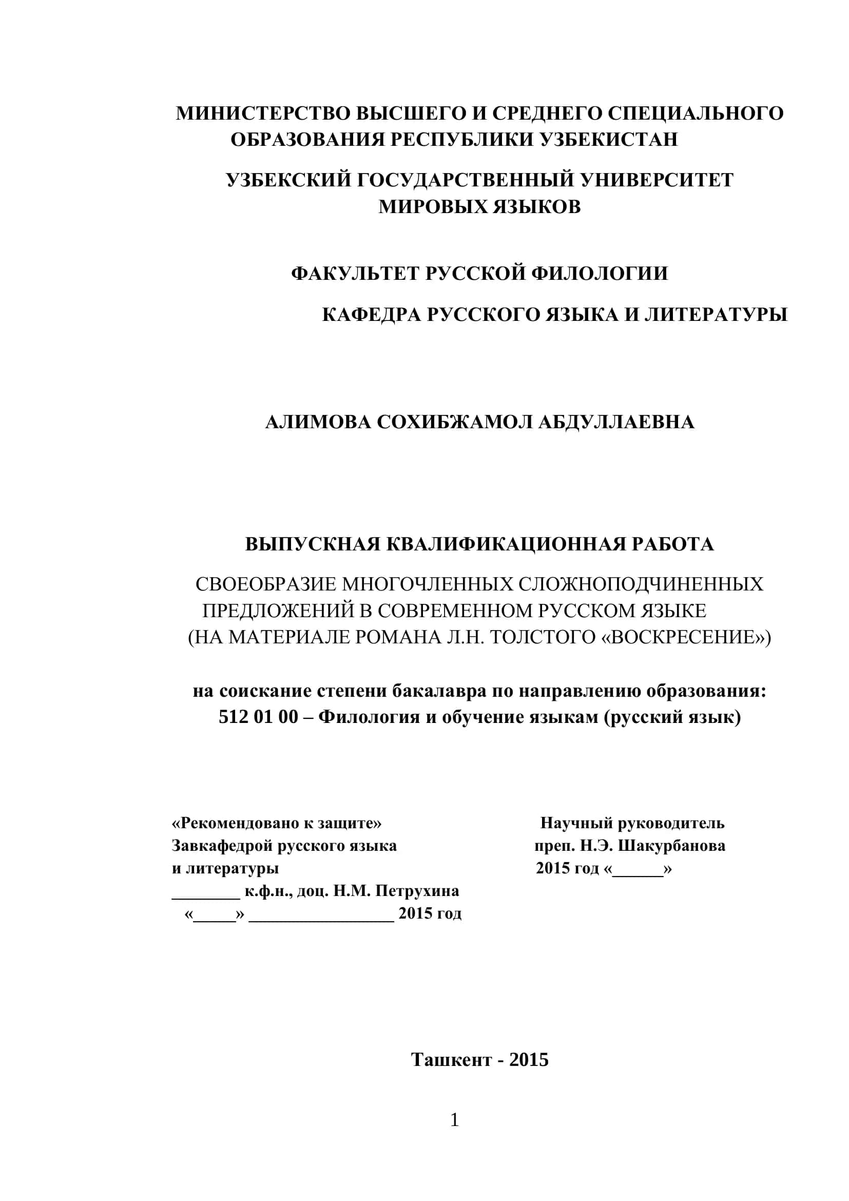 ВЫПУСКНАЯ КВАЛИФИКАЦИОННАЯ РАБОТА 1