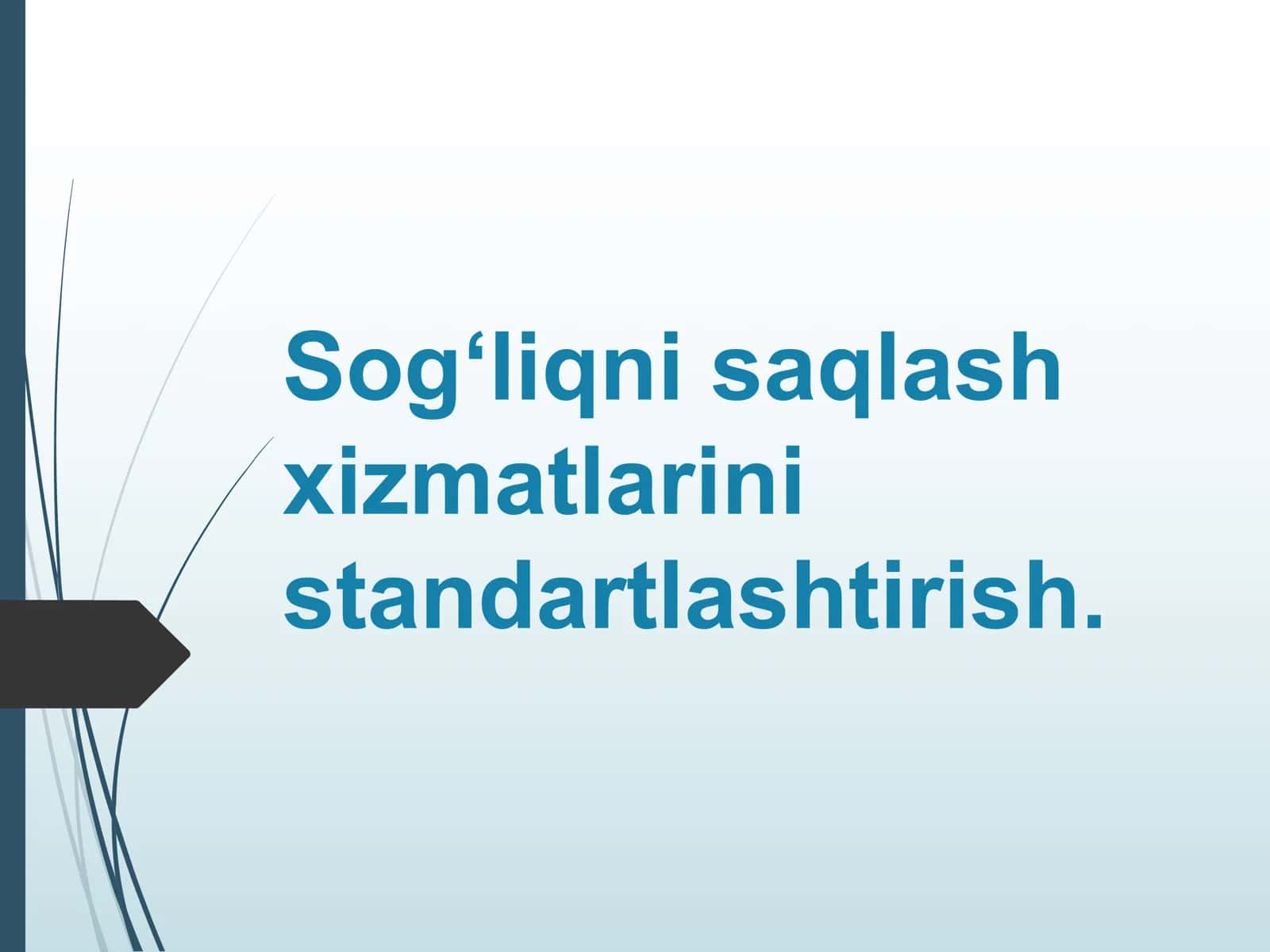 Sog‘liqni saqlash xizmatlarini standartlashtirish 1