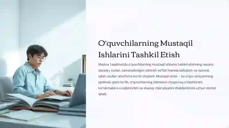 Mustaqil ishlarini Tashkil Etish
