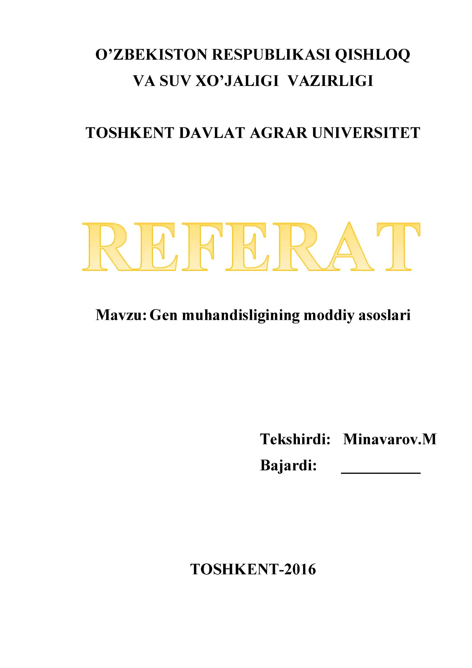 Gen muhandisligining moddiy asoslari 1