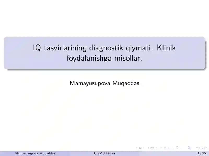 infraqizil tasvirlarning diagnostik qiymati