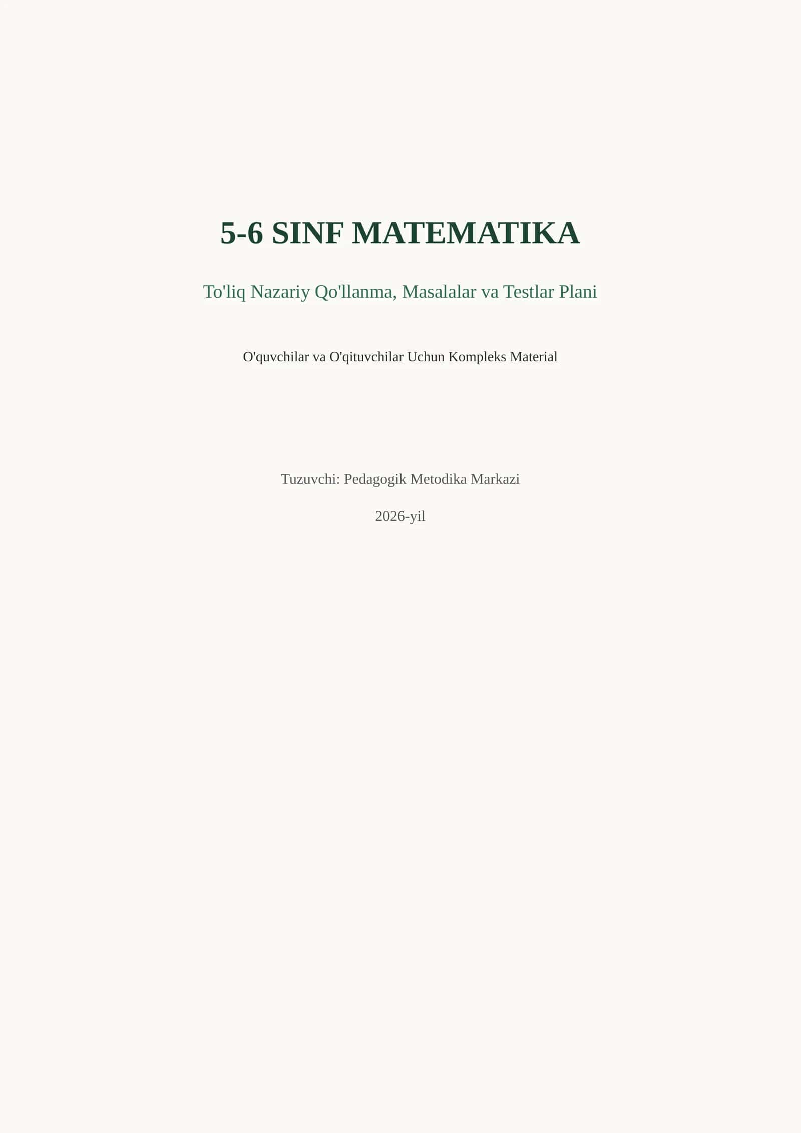 5-6 SINF MATEMATIKA 1