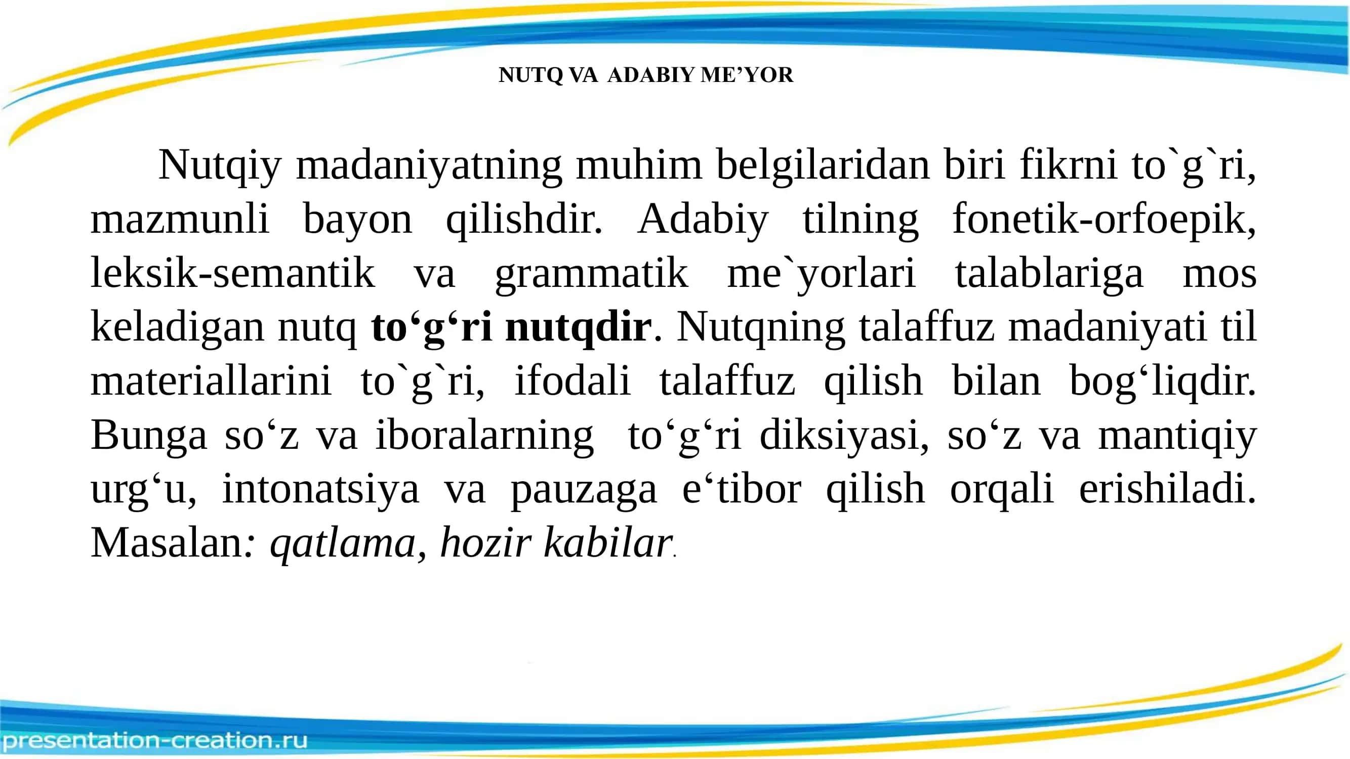 Nutq va adabiy me'yor 1
