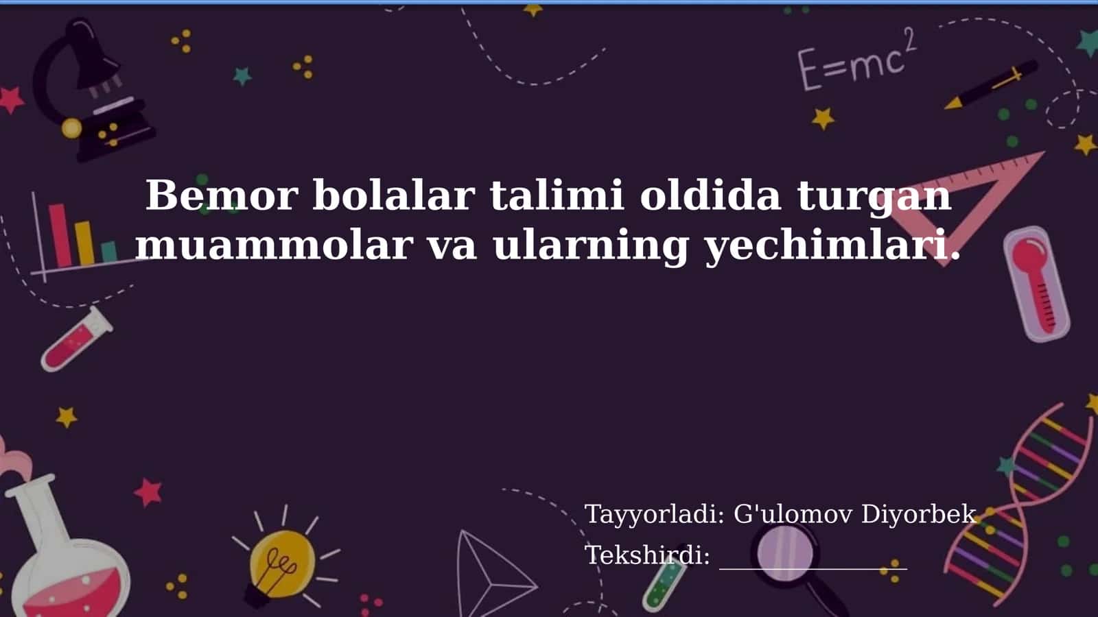 Bemor bolalar talimi oldida turgan muammolar va ularning yechimlari 1