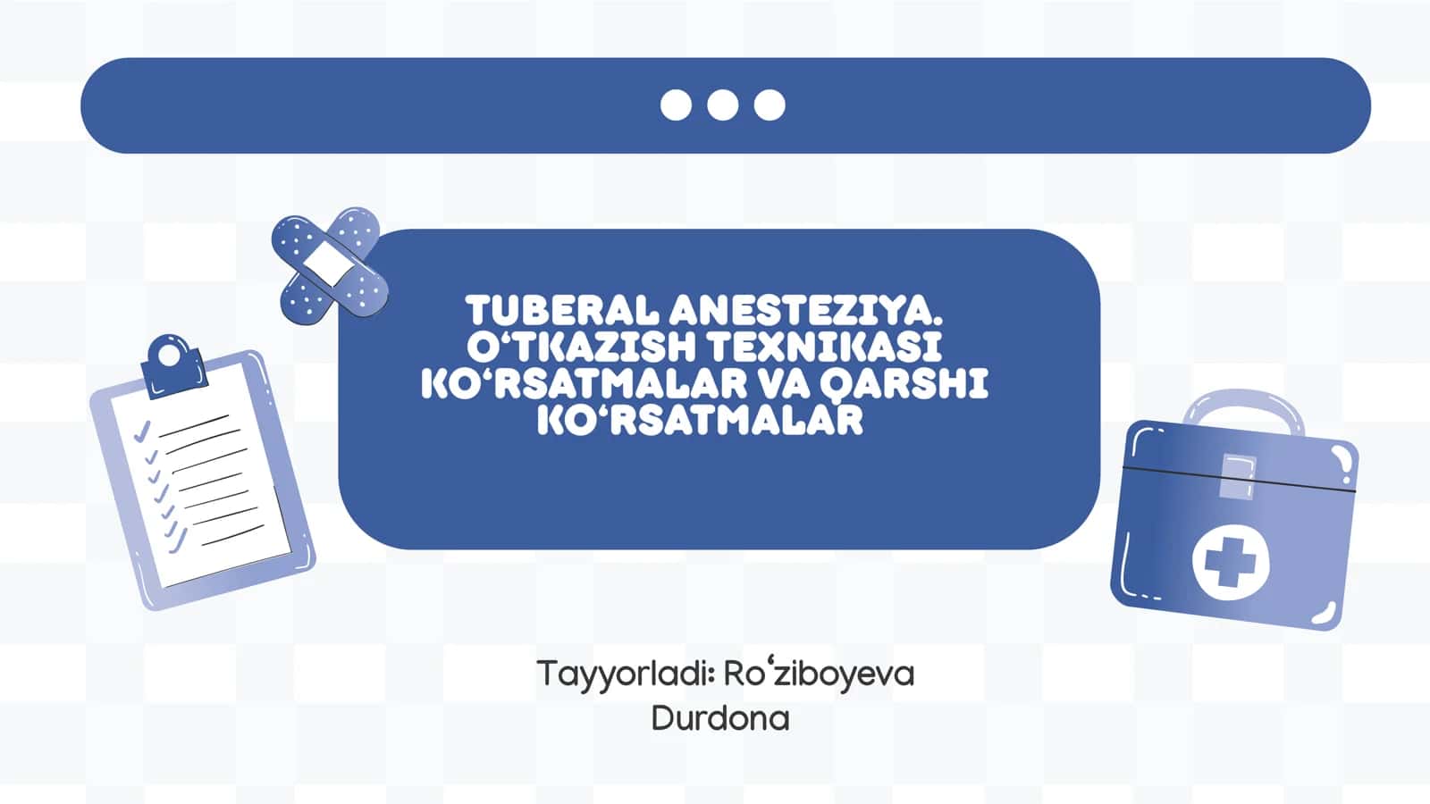 Tuberal anesteziya o‘tkazish tehnikasi. Ko‘rsatmalar va qarshi ko‘rzatmalar 1