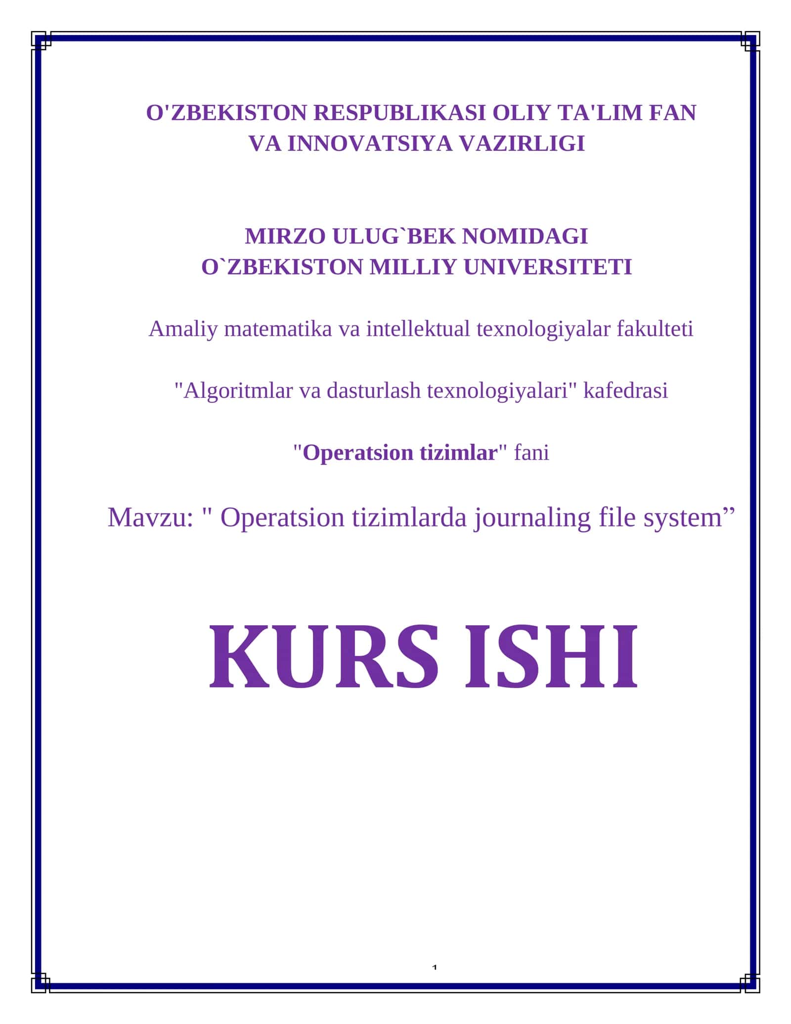 Operatsion tizimlarda journaling file system 1