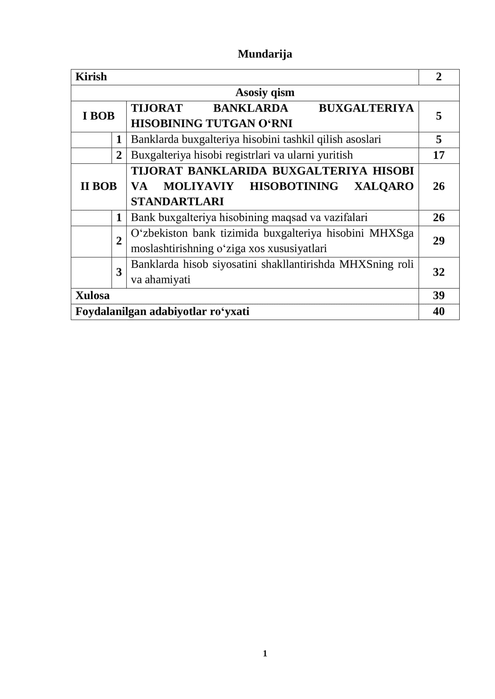 TIJORAT BANKLARIDA BUXGALTERIYA HISOBI VA MOLIYAVIY HISOBOTINING XALQARO STANDARTLARI 1
