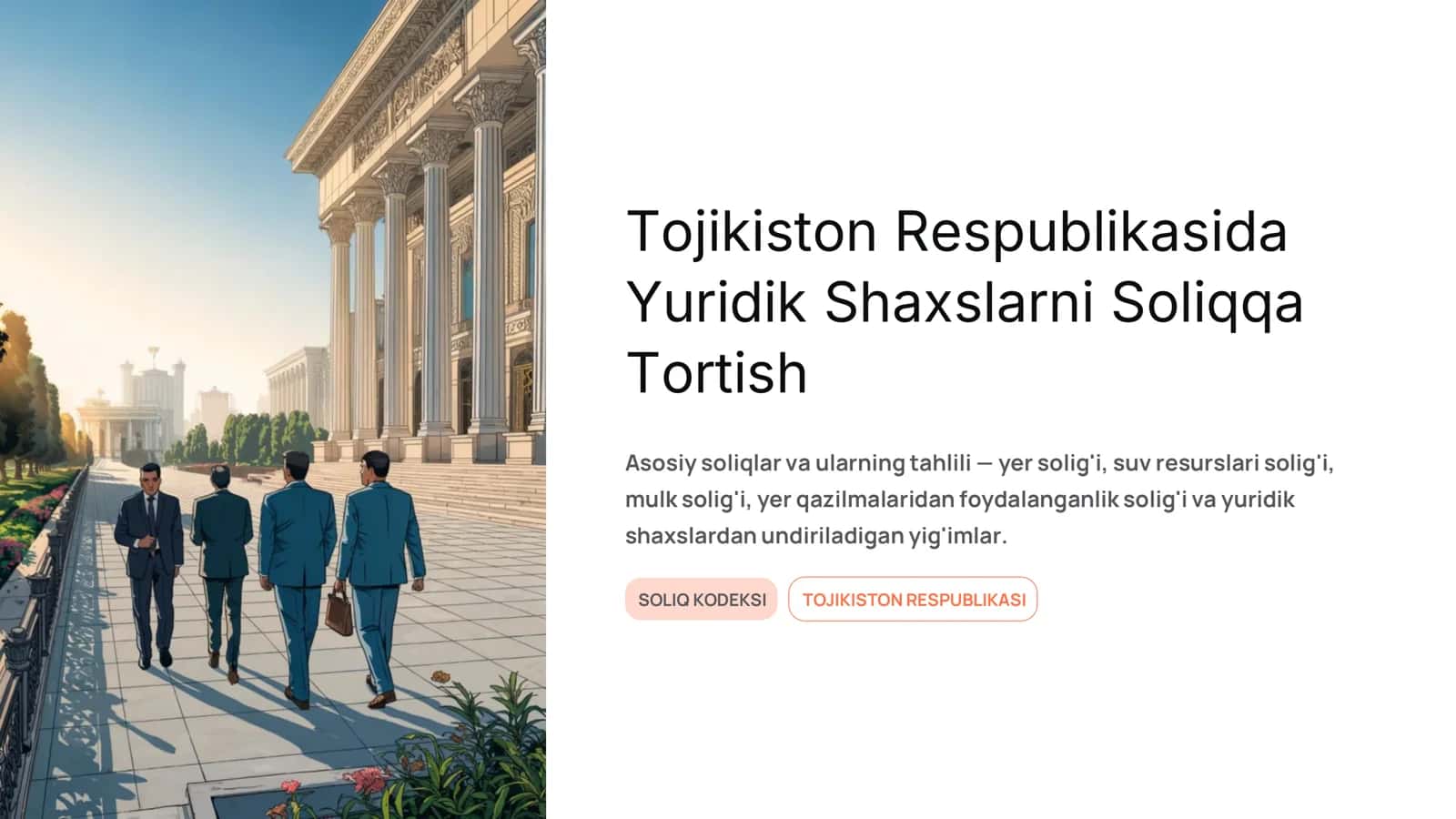 Tojikiston Respublikasida Yuridik Shaxslarni Soliqqa Tortish 1