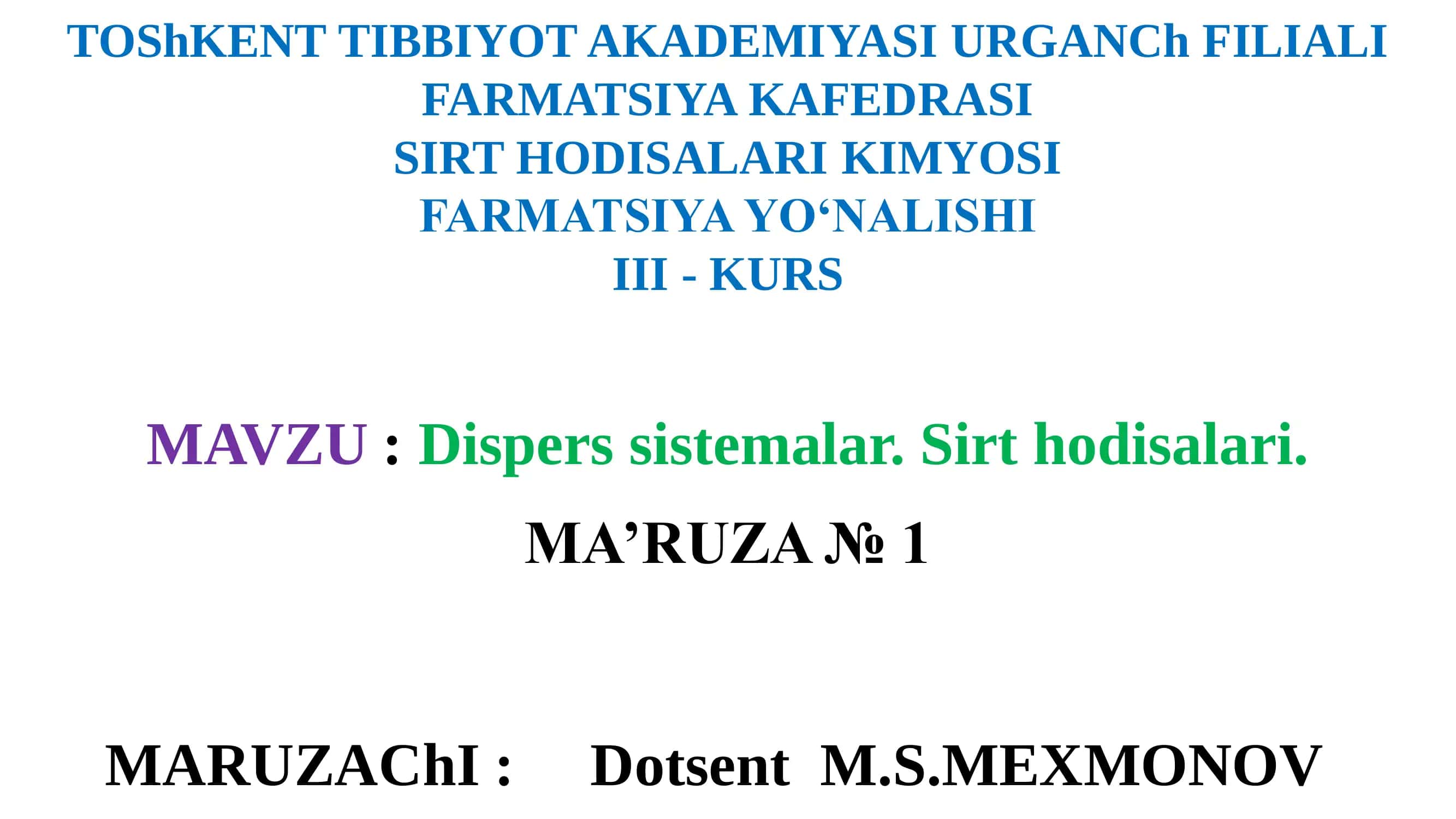 sirt hodisalar kimyosiga kirish 1